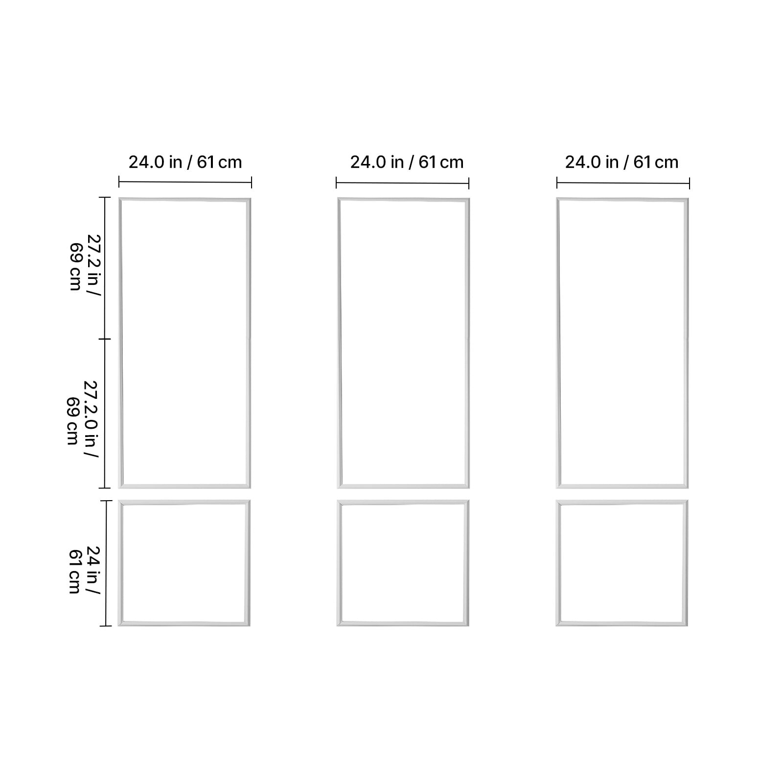 KFFKFF Wall Molding Wainscoting Panels Kit, Paintable Interior Trim for Accent Walls (White, 3 Pack) dc491