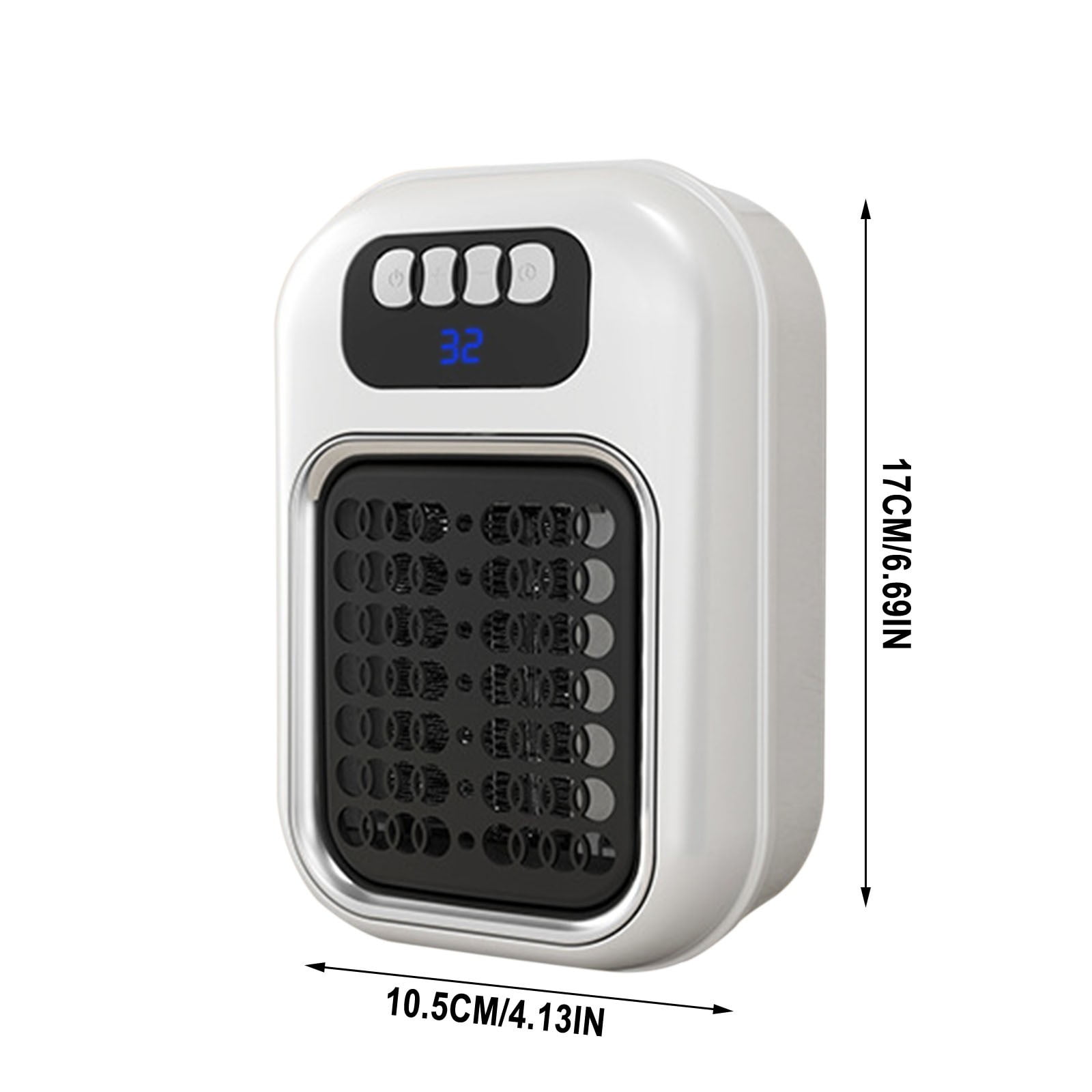 Banzch Electric Space Heater for Indoor Use, Compact Wall Outlet Plug-in Heater with Adjustable Thermostat and Quiet Operation (White, 1 Unit) 6tbsb