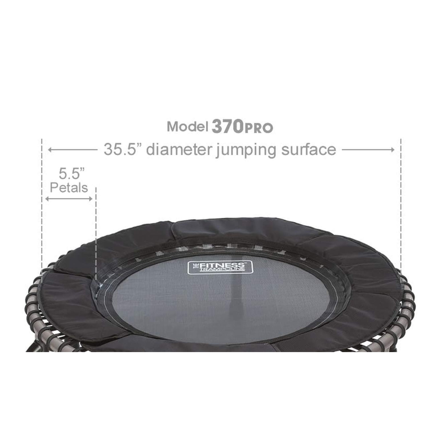 JumpSport 370 PRO Indoor Fitness Trampoline with Adjustable Handle Bar (Black, 39 in) hq6eu