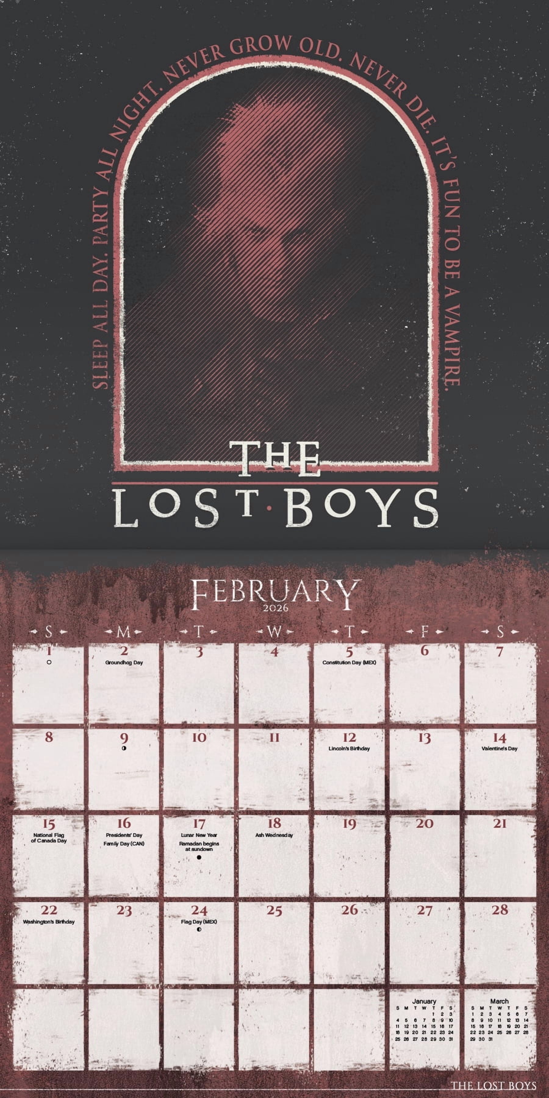 Trends International 2026 Horror Collection Wall Calendar (12 in x 12 in) r2jwn