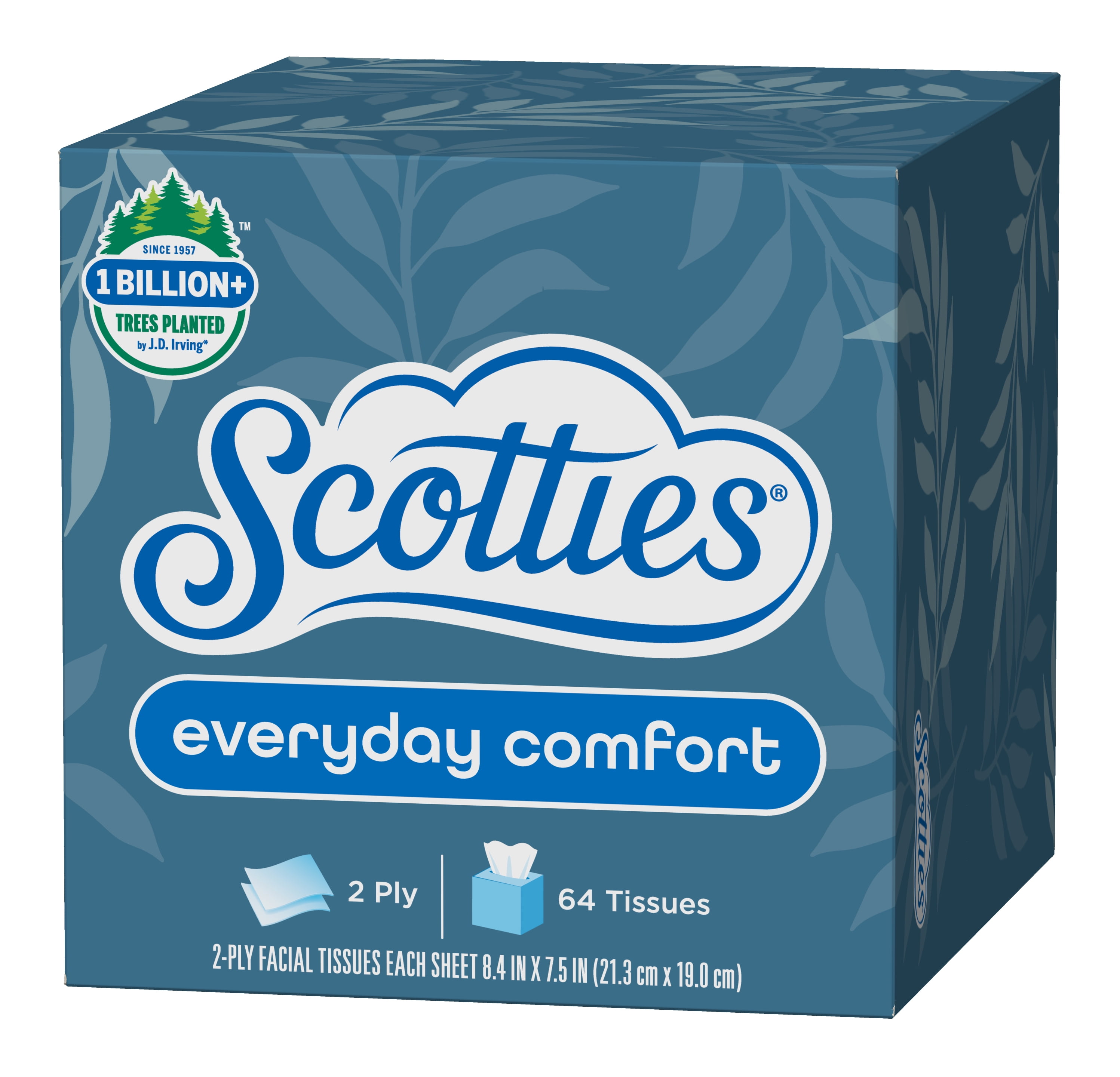 Scotties Facial Tissues, Everyday Comfort, 2-Ply Softness (White, 64 Count) f3e3g