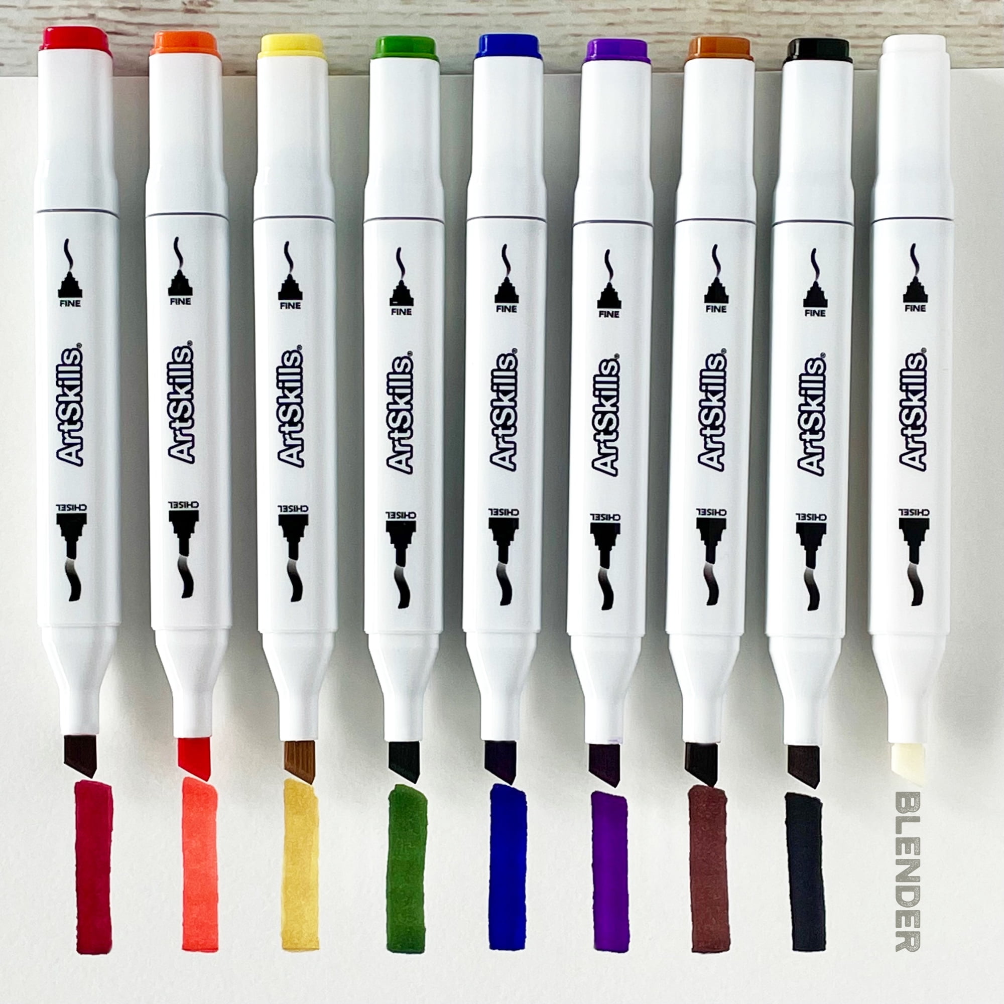 ArtSkills Dual Tip Alcohol Marker Set with 9 in x 12 in Paper Pad (10 Pieces) 4mtxv