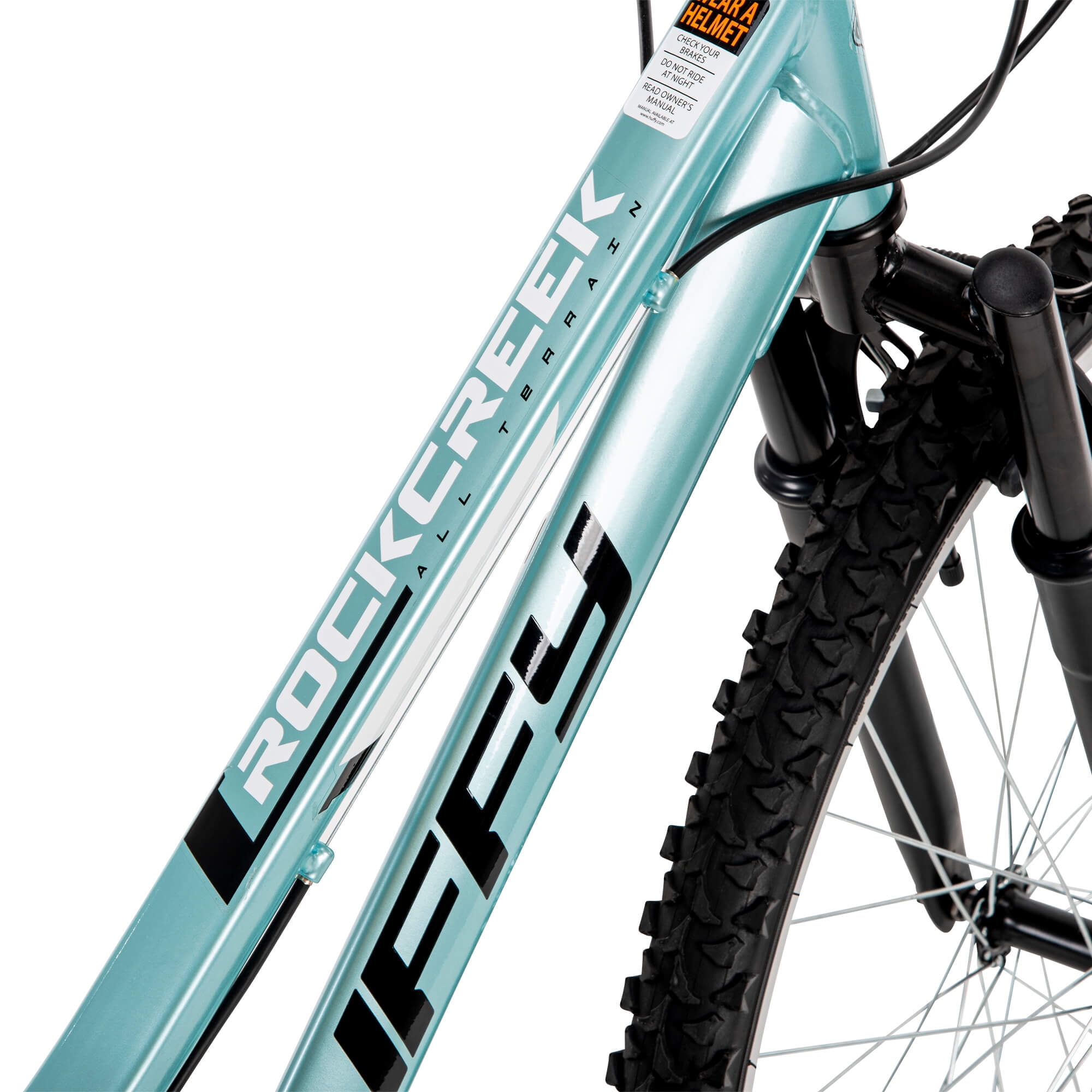 Huffy Rock Creek Mountain Bike, 18-Speed Performance, Front Suspension, Teal (26 in) jl57i