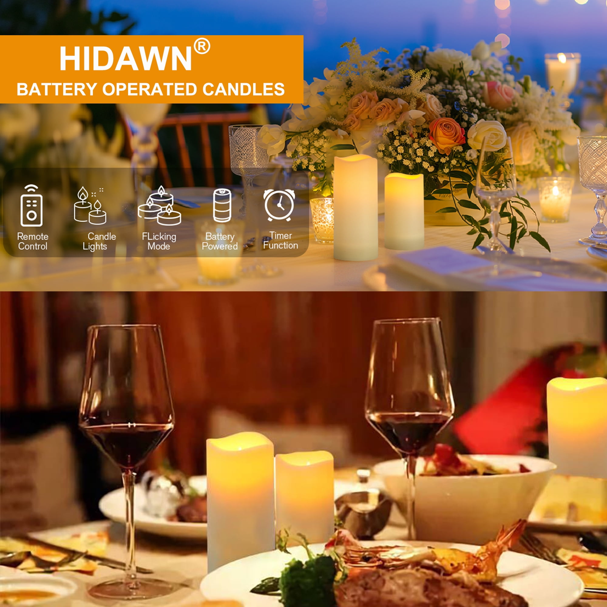 Hidawn Flameless LED Pillar Candles with Remote Control (Ivory, 9 Pack) d4shi