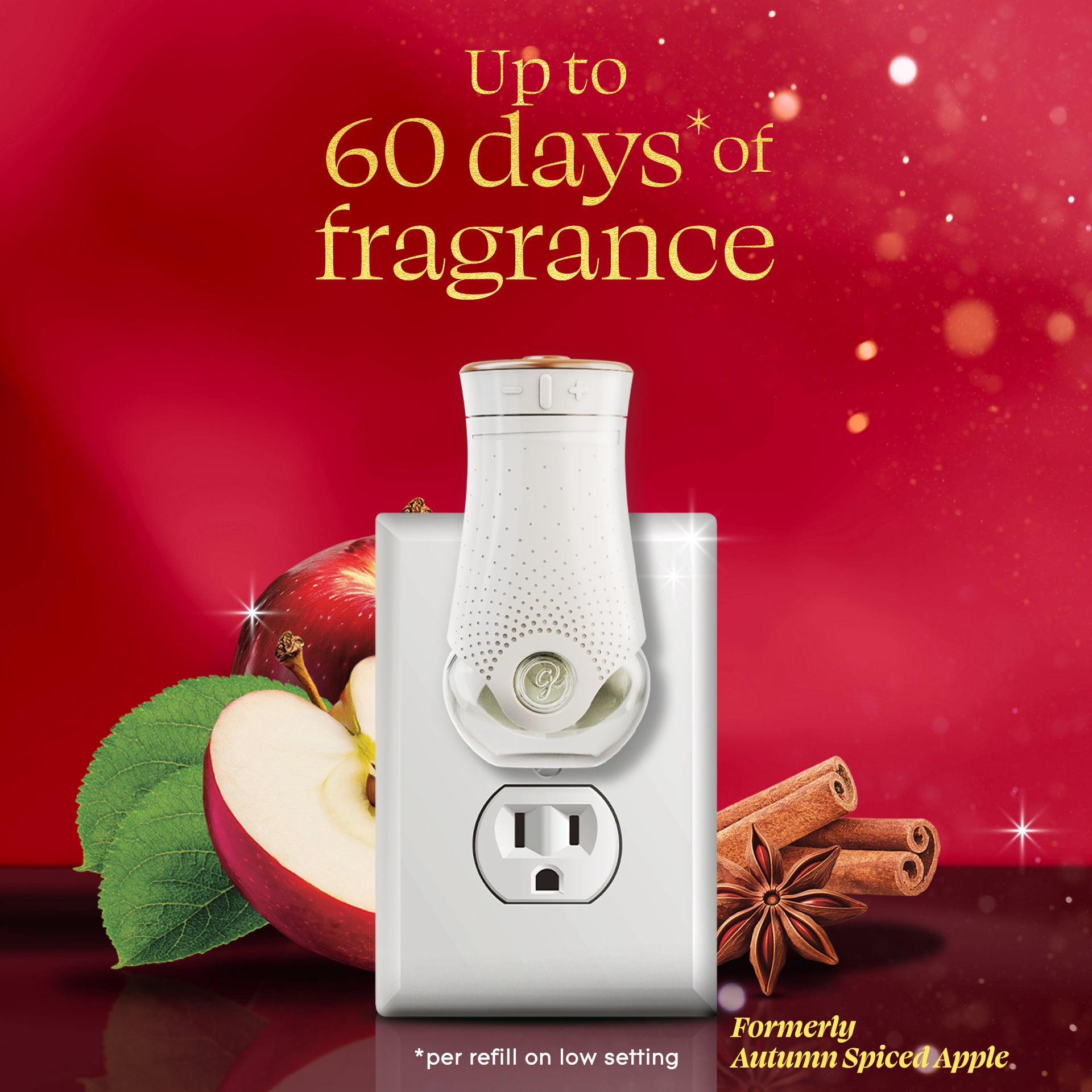Glade PlugIns Scented Oil Refills, Warm Apple & Spices, Long-Lasting Home Fragrance (2 Count, 1.34 oz) qm8lo