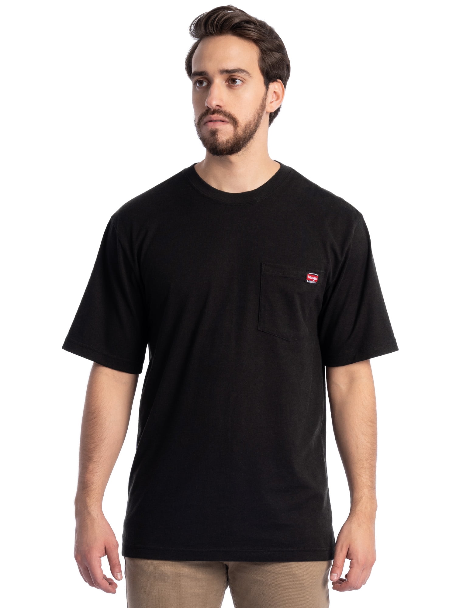 Wrangler Workwear Men's Short Sleeve Pocket T-Shirt (Grey, S) 3-Pack scu55