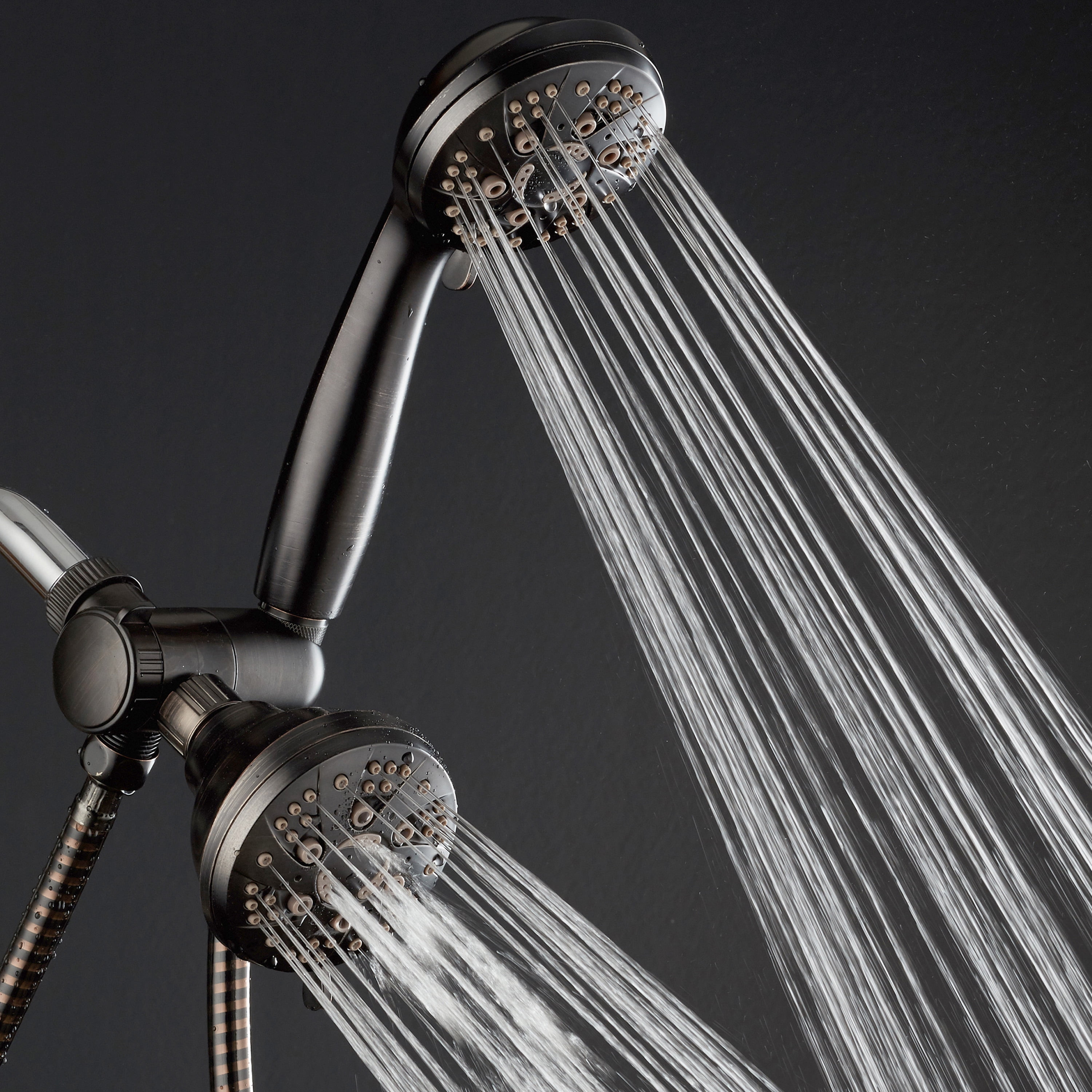 AquaDance High-Pressure 48-Setting Luxury 3-Way Dual Shower Head (Oil Rubbed Bronze) 6wz1y