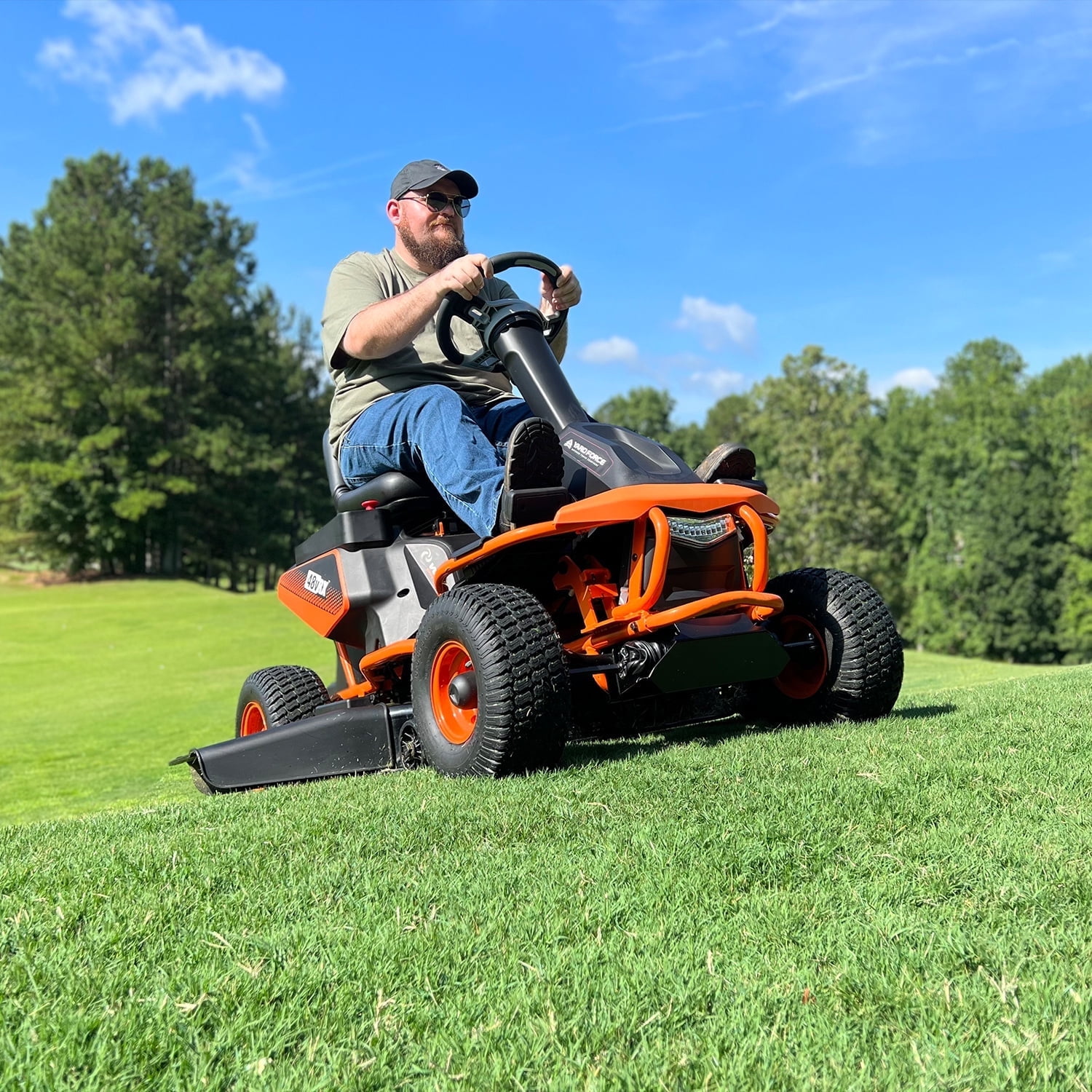Merotec 48V Rear Engine Riding Lawn Mower (38 in Deck, Electric) gnngc