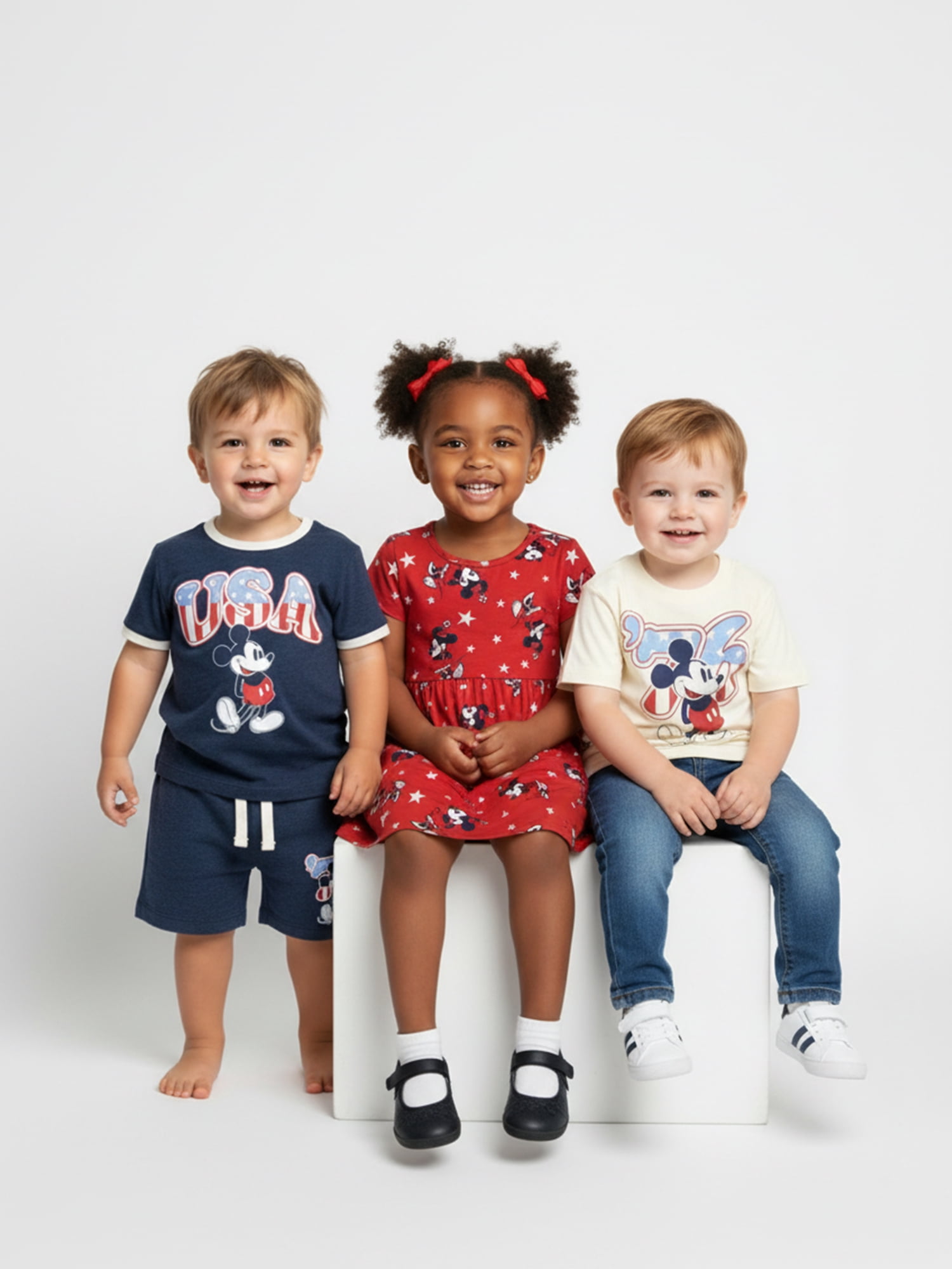 Disney Toddler Girls Starry Minnie Mouse Dress Short Sleeve (Red, 5T) u9exi
