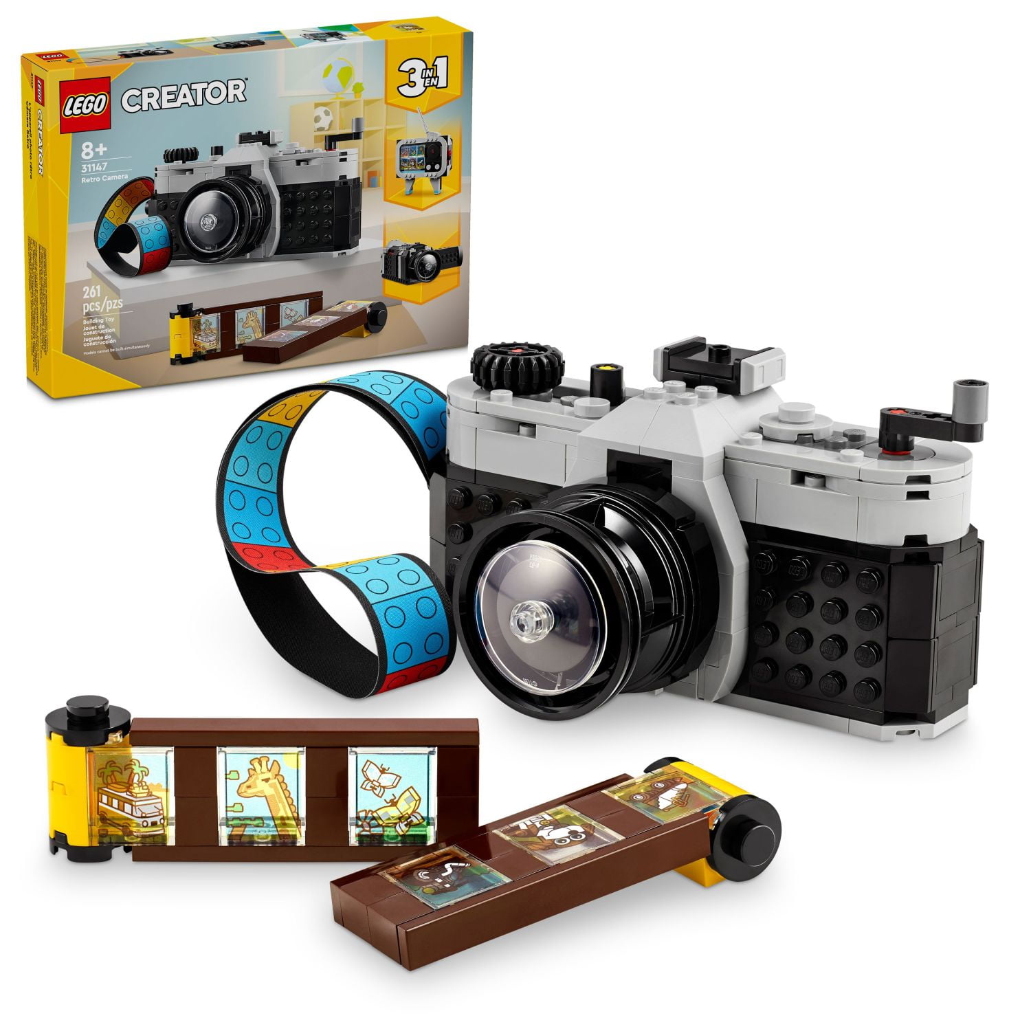 LEGO Creator 3-in-1 Retro Camera Building Set with Retro Video Camera and TV Models (261 Pieces) pqeq5
