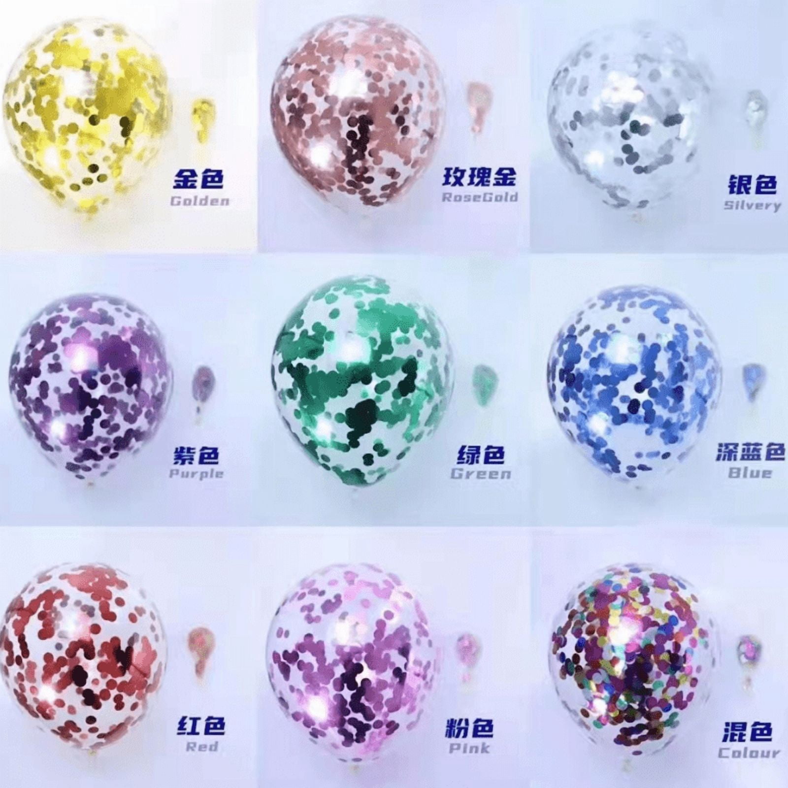 suxuMhao 12 Inch Glitter Latex Balloons with Gold Sequins for Party Decoration (Clear, 100 Pack) h9z88 - Image 2