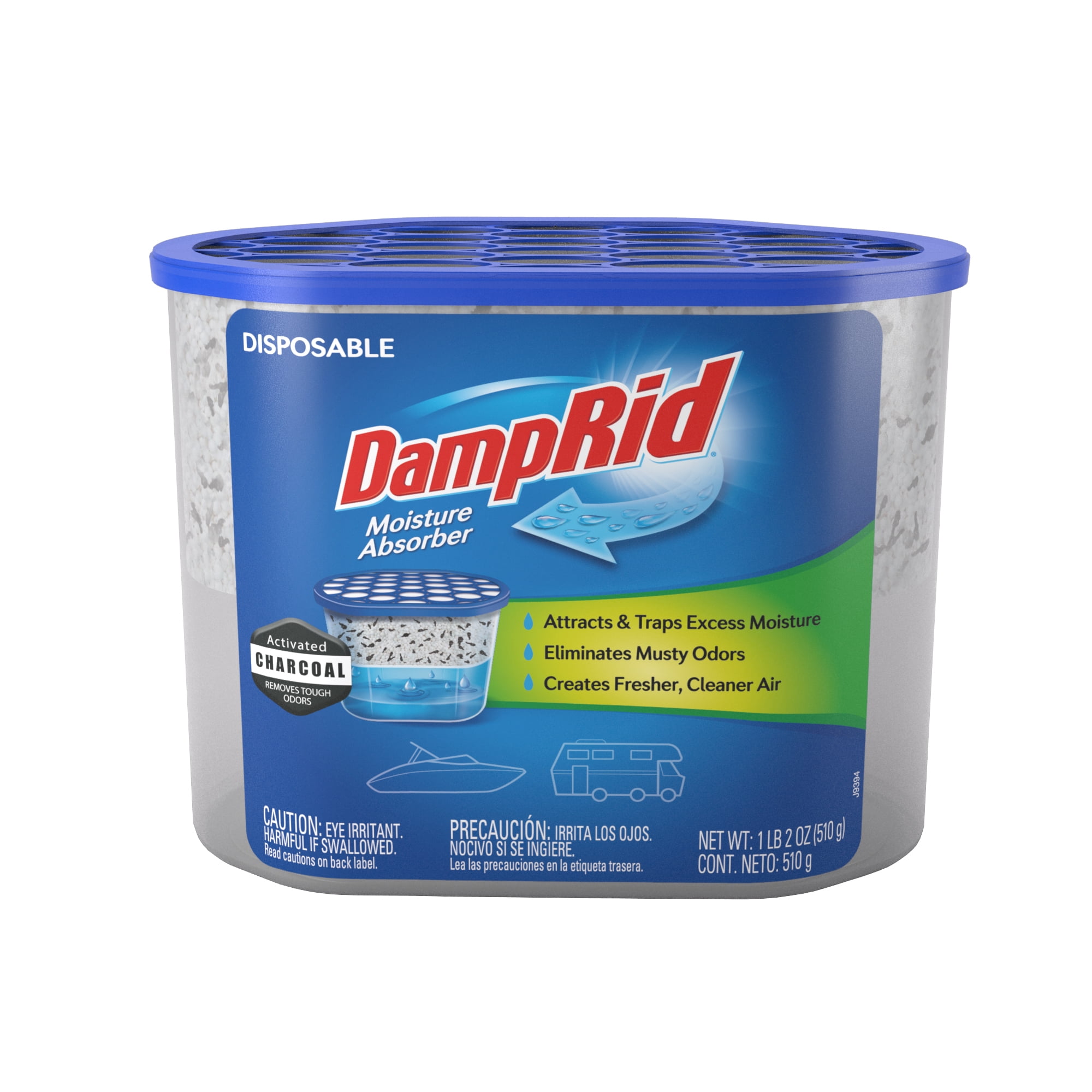 DampRid Moisture Absorber with Activated Charcoal for Boats and RVs (Fragrance Free, 18 oz) ie4ik