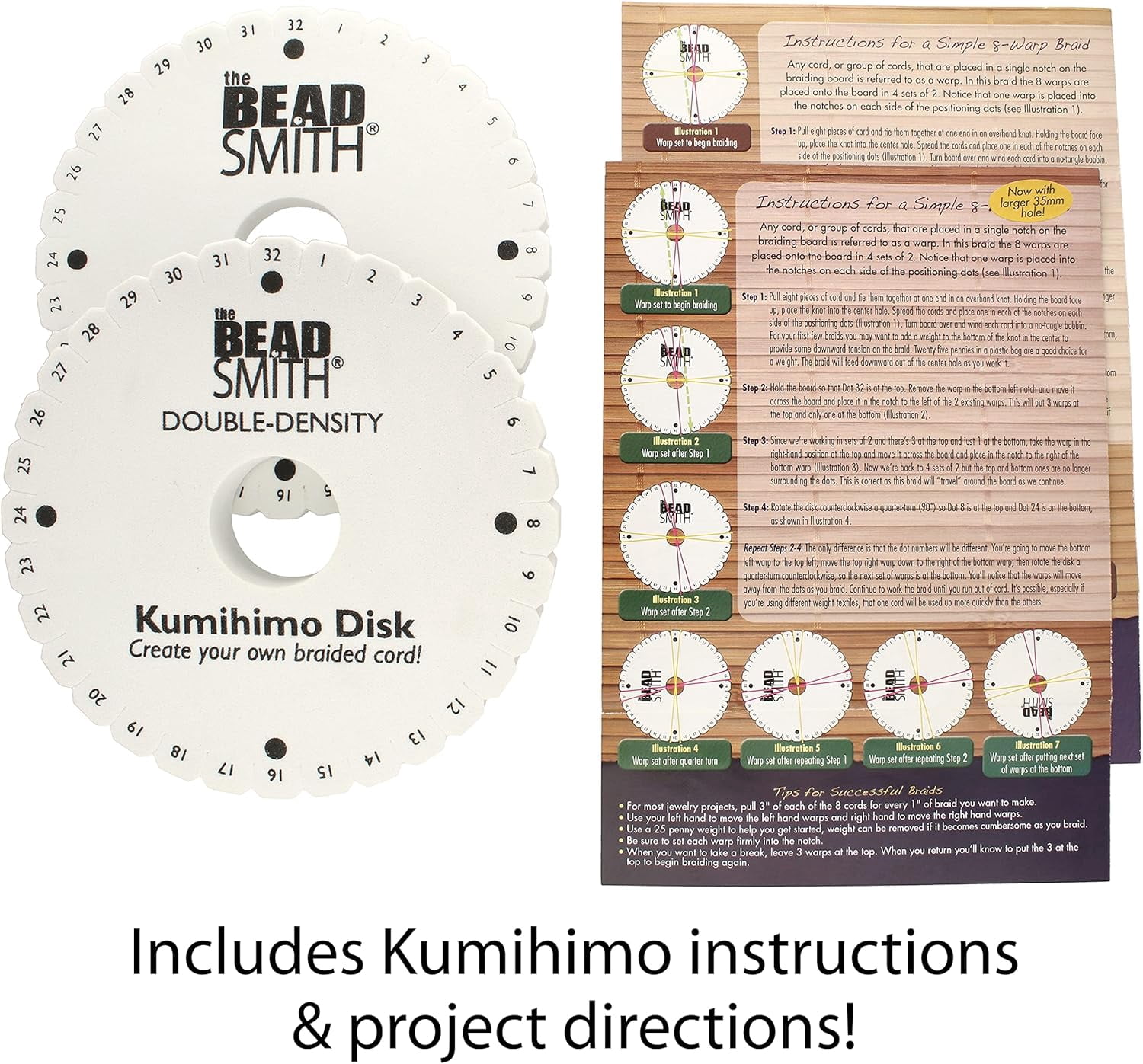 The Beadsmith Kumihimo Braiding Disk Set (Round, 6 in, 2-Piece Pack) nz3gp