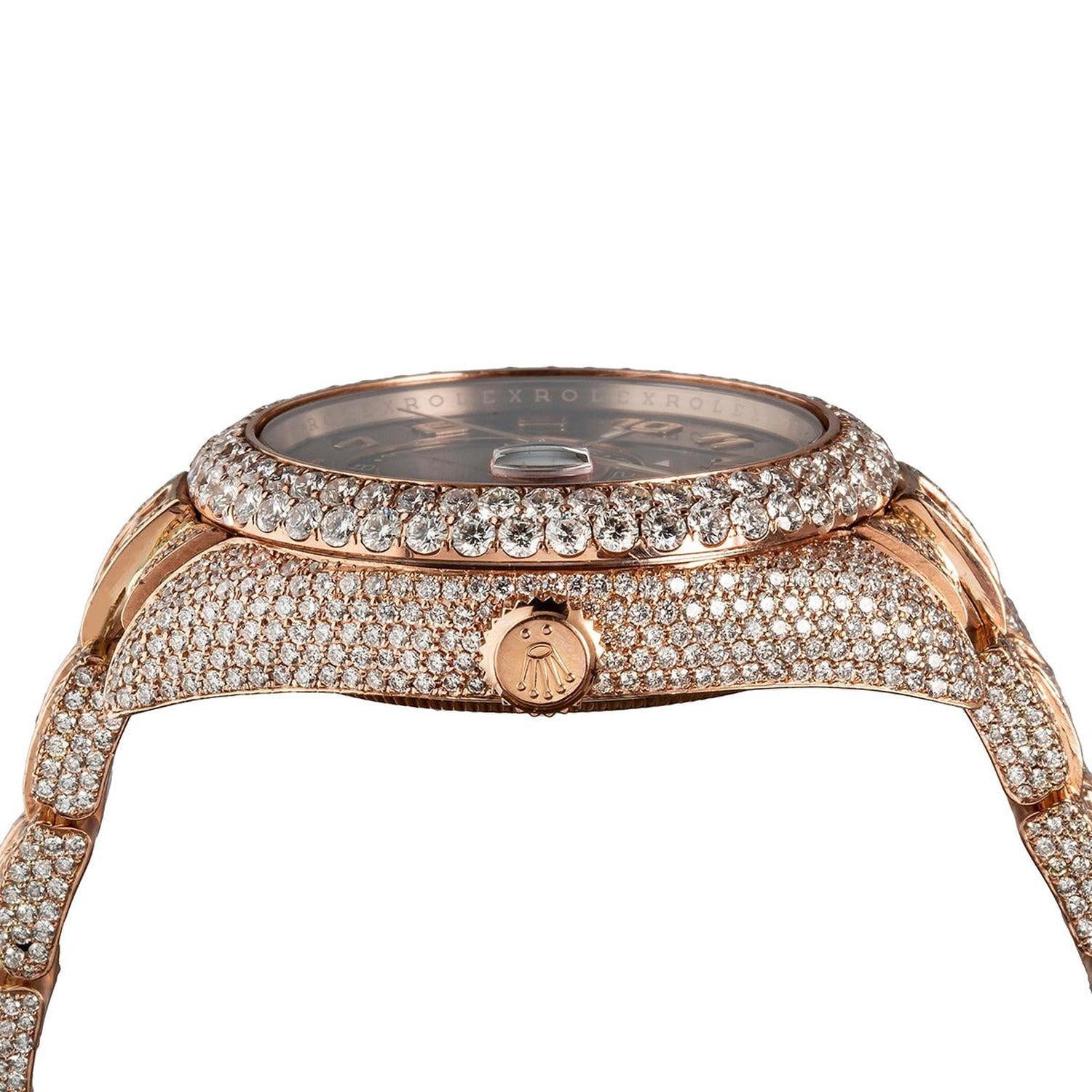 Rolex Sky-Dweller 326935 Watch (18K Rose Gold, Chocolate Arabic Dial, Diamond Bezel, 42mm) utp74