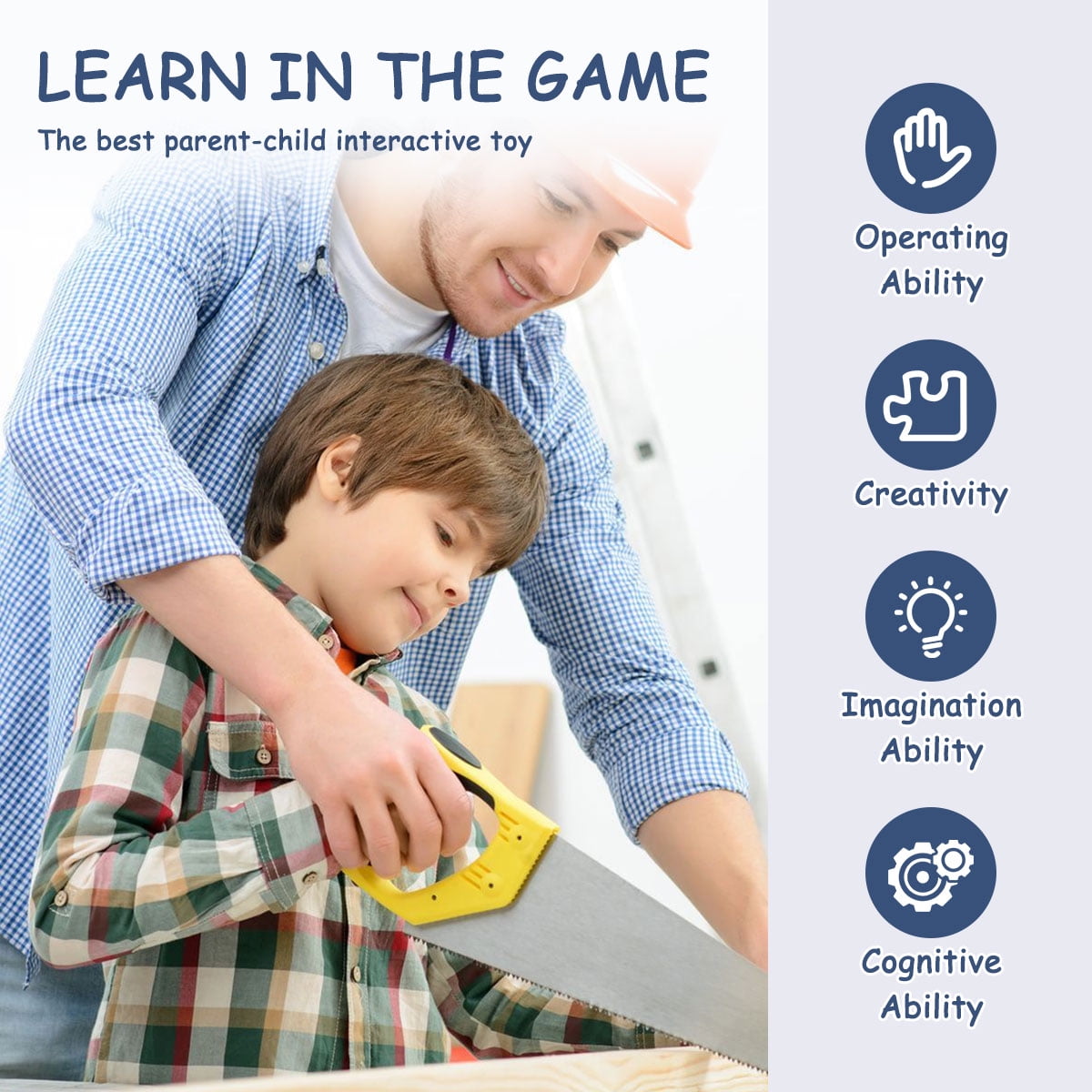 DAKOMM Kids Tool Bench Set with Electric Drill and Realistic Construction Accessories (Grey, 1 Set) 97cxl