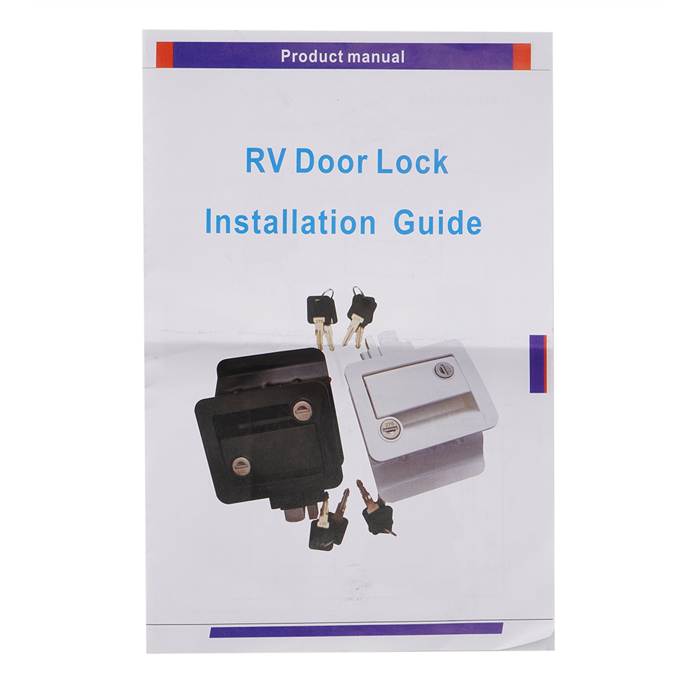 B4B BANG 4 BUCK RV Entry Door Lock with Paddle Deadbolt (Black, 1.25 in to 1.5 in Door Thickness) x4vzm