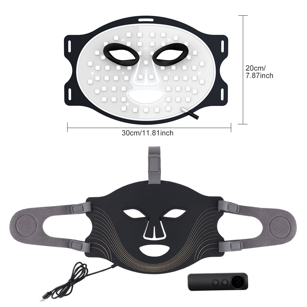 MS.DEAR LED Light Therapy Face Mask, 7-Color Skin Care Device with Remote (Black, 180 LED Beads) funjh