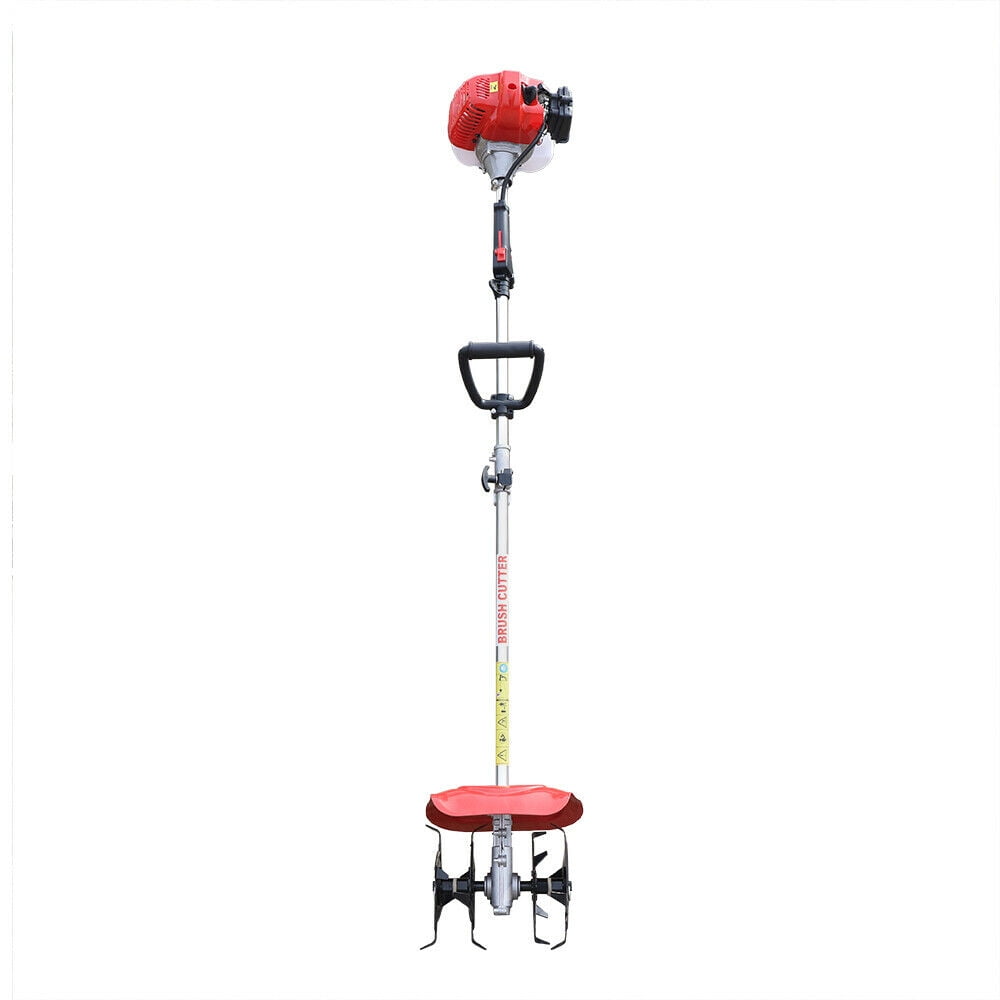 Wuzstar Mini Garden Tiller Cultivator, 42.7cc 2-Stroke Gas Powered Weeding Machine (9 in Width, 59 in Length) tgz70