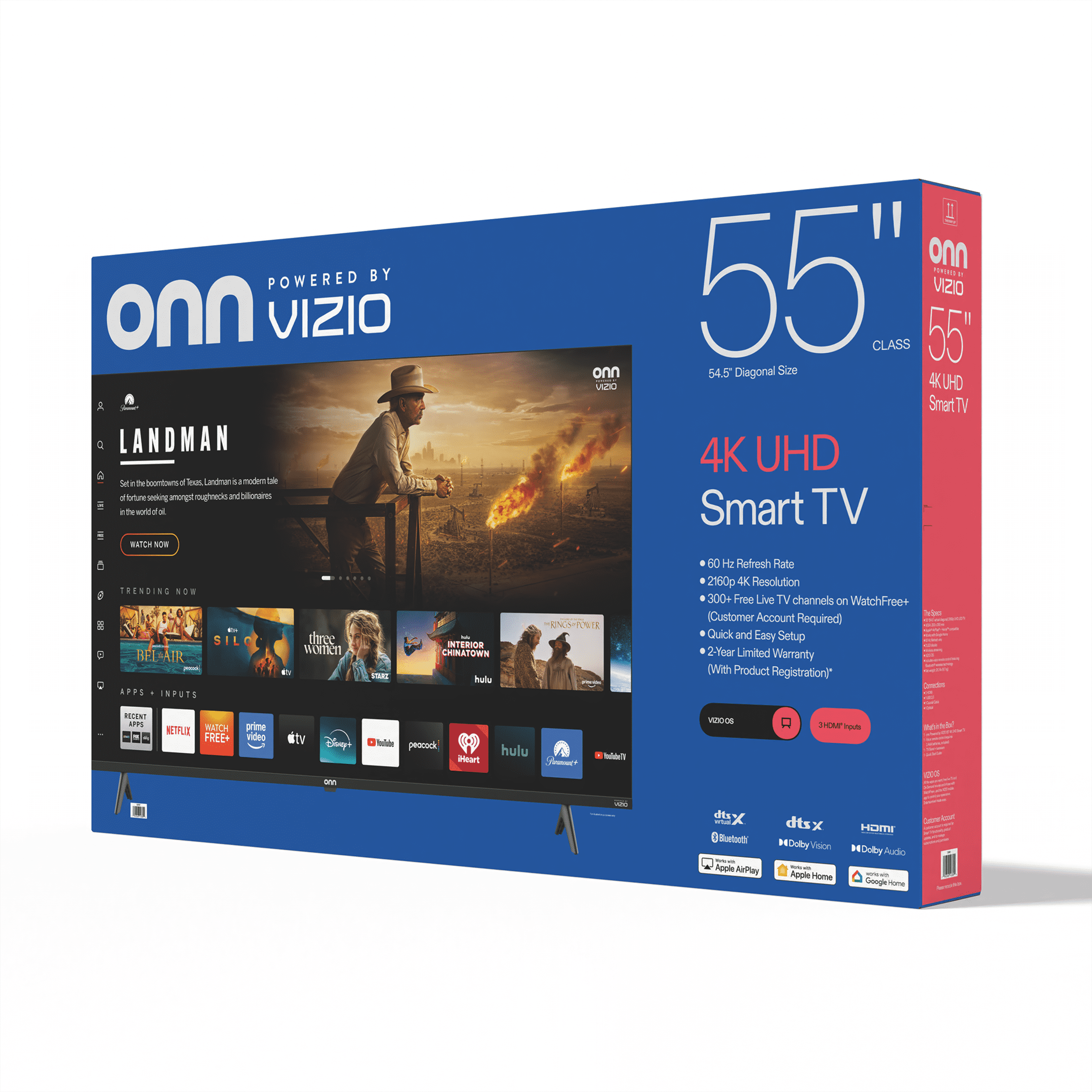 onn 55-inch Class 4K UHD Smart TV Powered by VIZIO (Black, 55 in) wdyxr