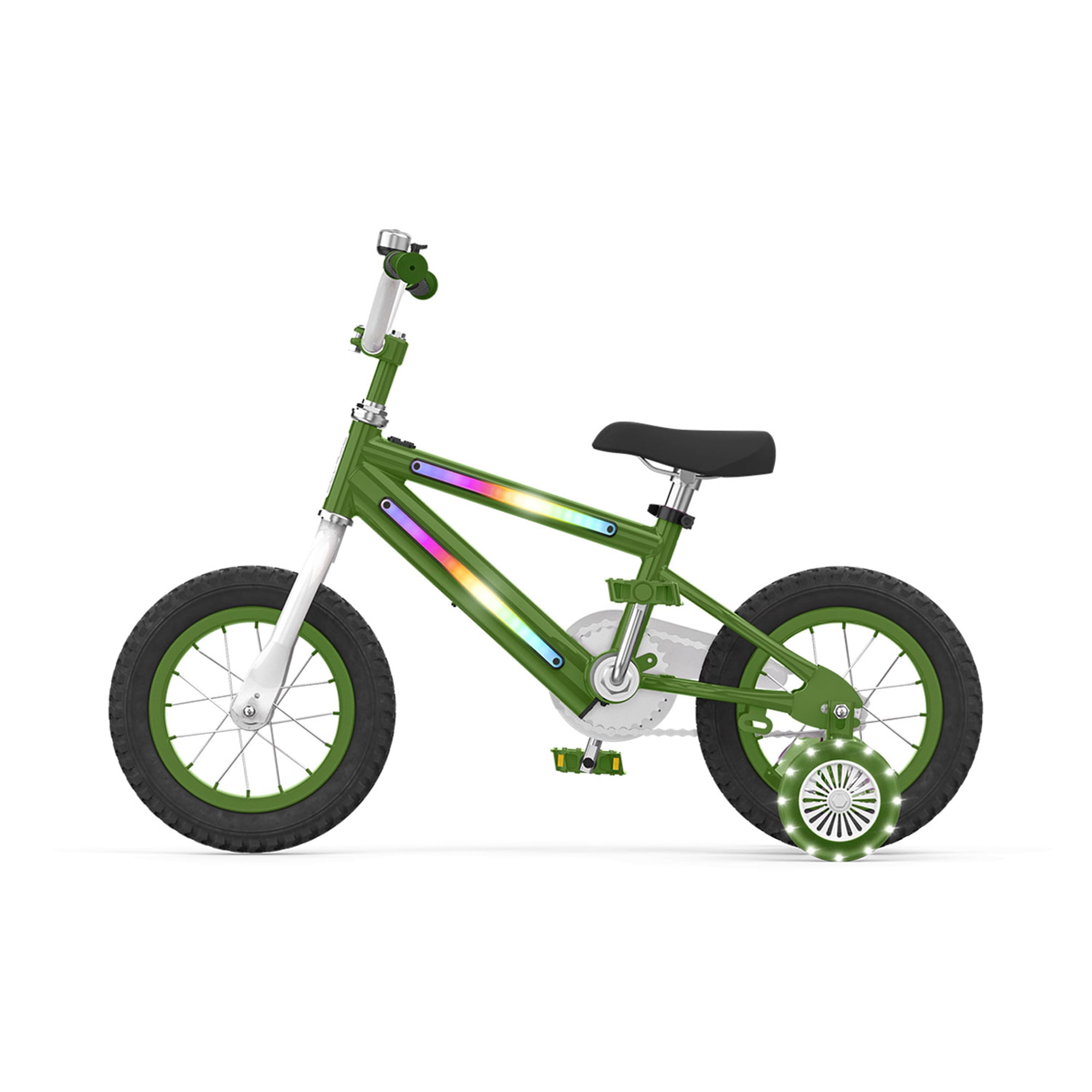 Jetson Light Rider 12 Kids Light-Up Bike with Training Wheels (Green, 12 in) glmw8