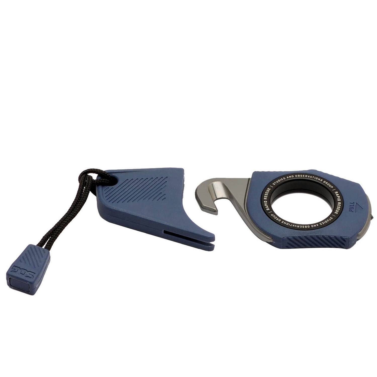 SOG Rapid Rescue Emergency Seatbelt Cutter and Glass Breaker Tool (Midnight Blue, 3.5 in) mwq9c
