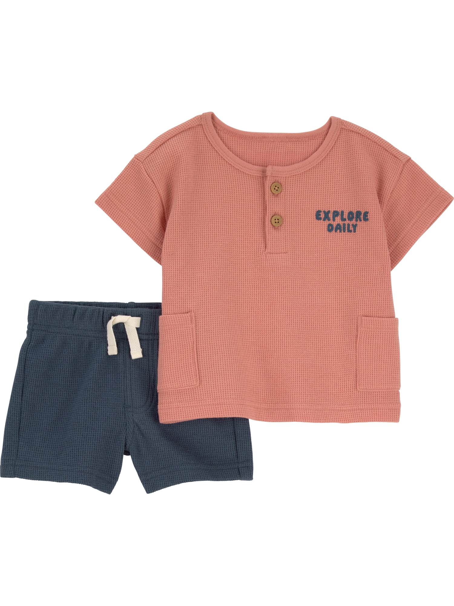Carter's Child of Mine Baby Boy 2-Piece Outfit Set (Orange, 0-12 Months) g658k