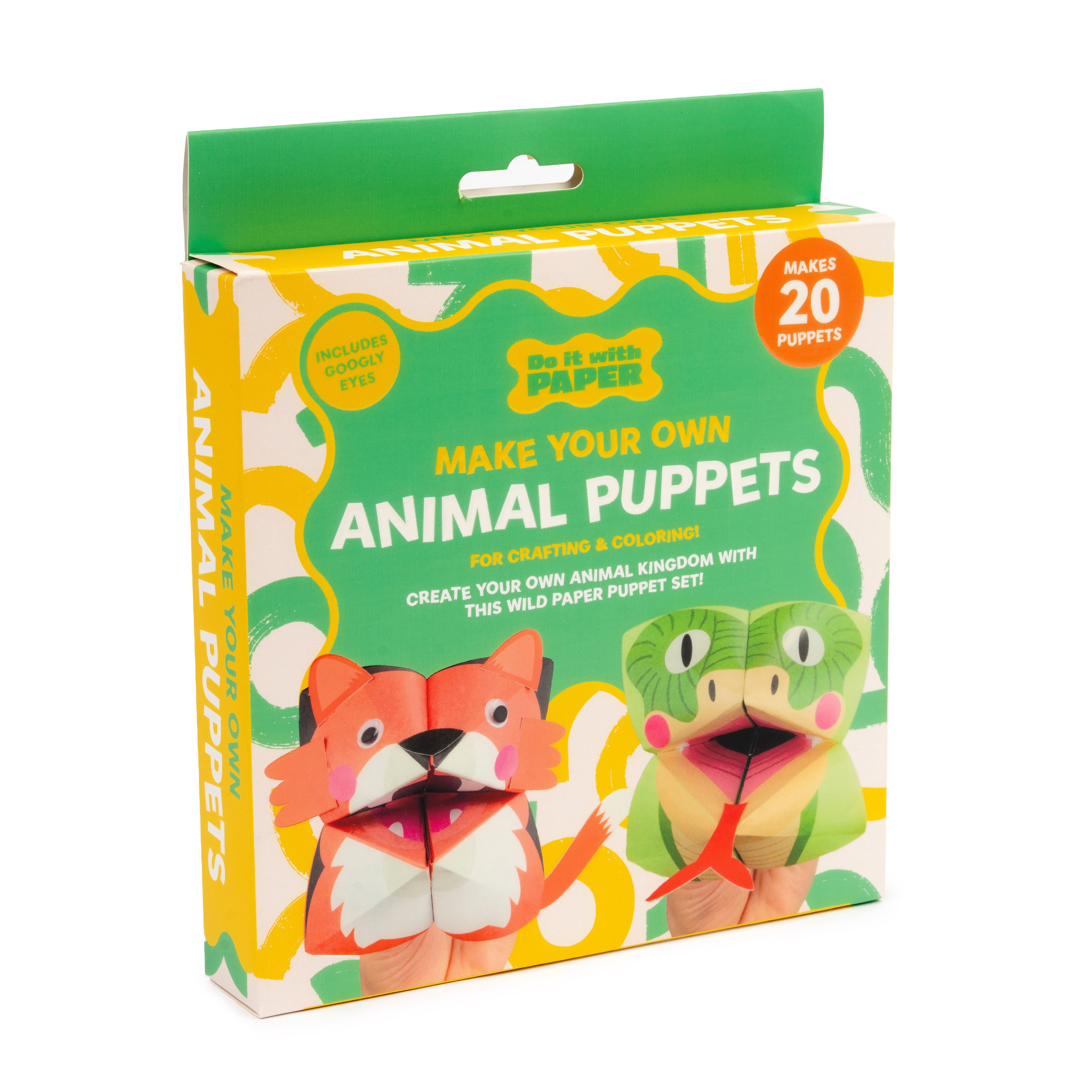 Professor Puzzle Make Your Own Animal Hand Puppets DIY Craft Activity Set (10 Pack) 2wsed