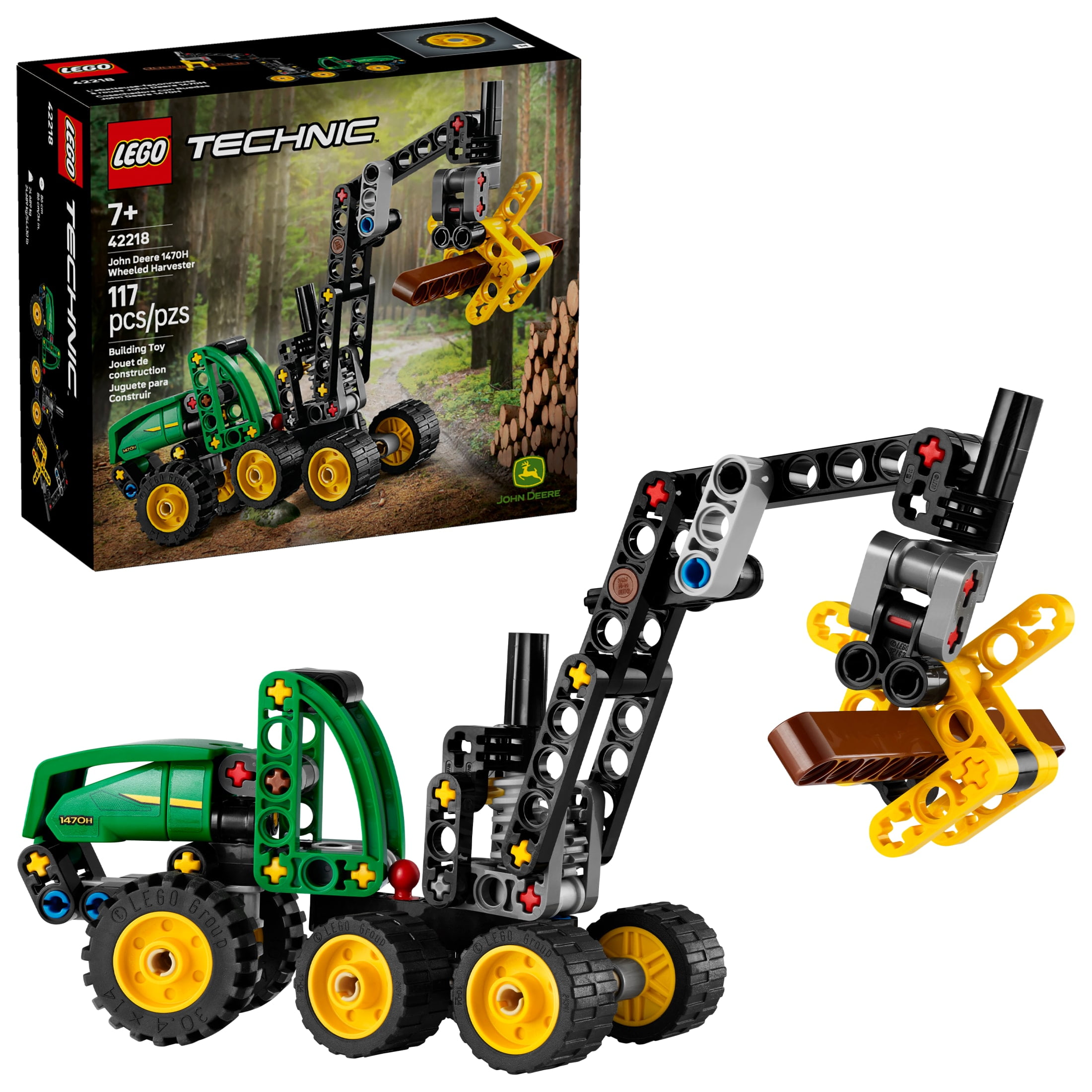 LEGO Technic John Deere 1470H Wheeled Harvester Building Set with Realistic Steering and Suspension (117 Pieces) fx1mi