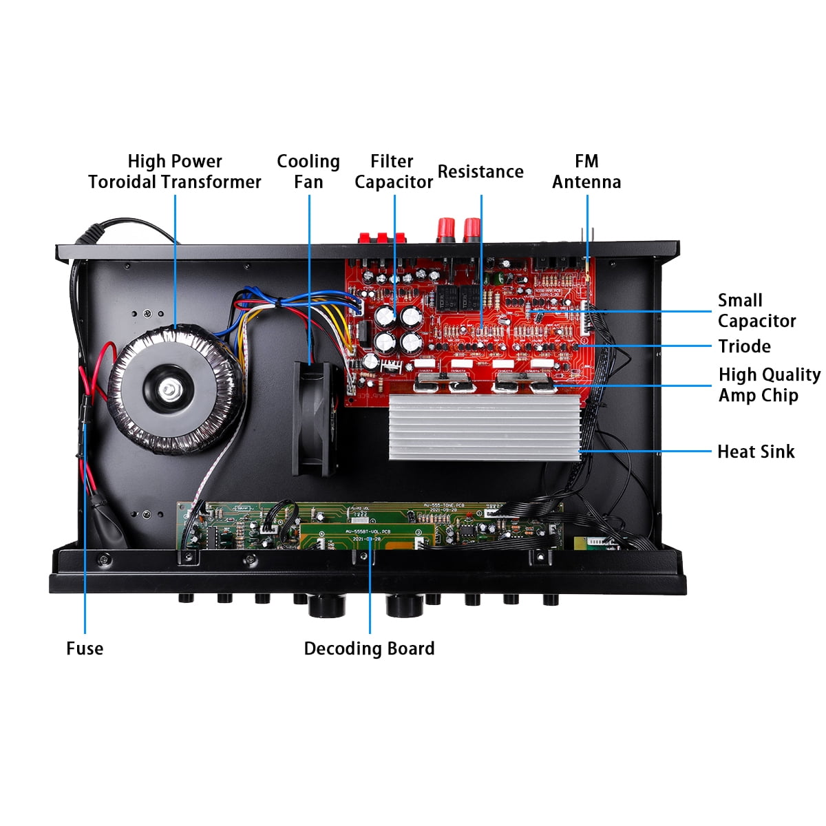 BlitzMax 800W Bluetooth Home Theater Stereo Receiver (Black, 5-Channel) vox5x