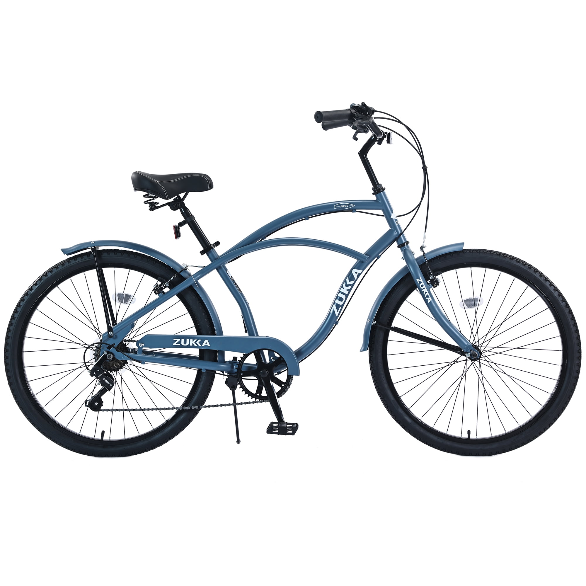 Zukka 26 in Cruiser Bike 7-Speed City Commuter Bicycle with V-Brakes (Navy, 26 in) w3vhr