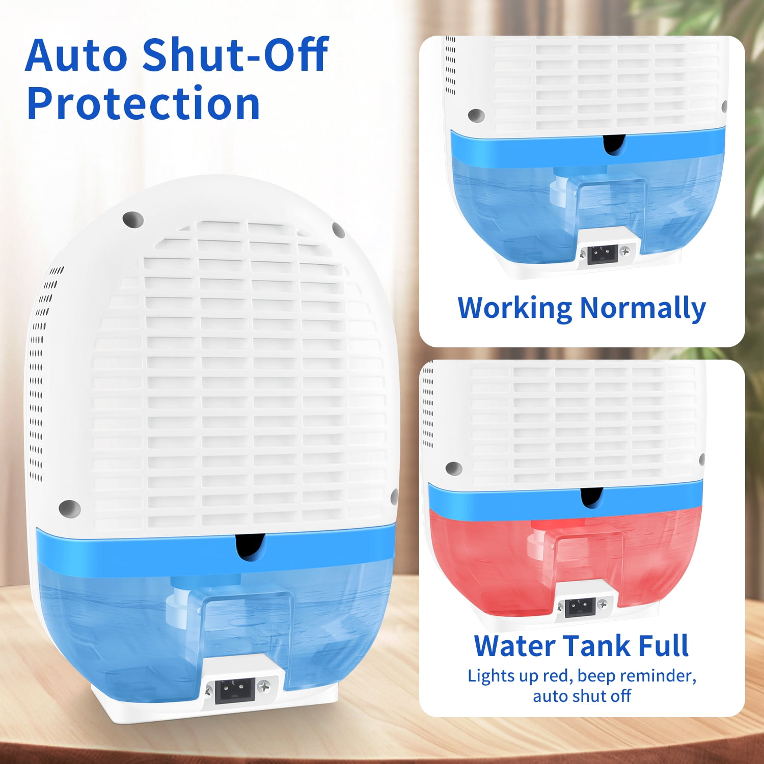 HOPEPOW Portable Dehumidifier for Home and Bedroom (White, 2 Pint) qf86d