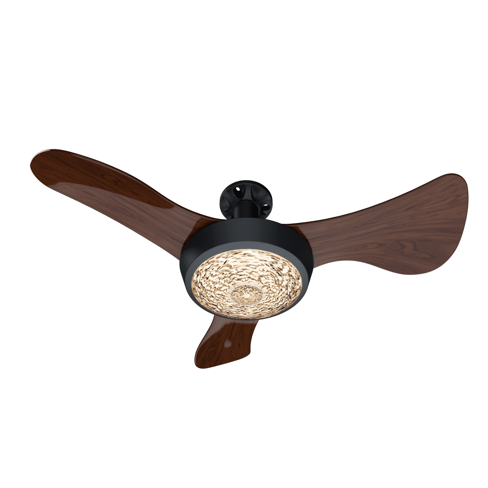 Faryuan 25 in Modern Ceiling Fan with Light and Remote, Walnut Finish Blades, 3-Color Temperature LED (25 in) tx255