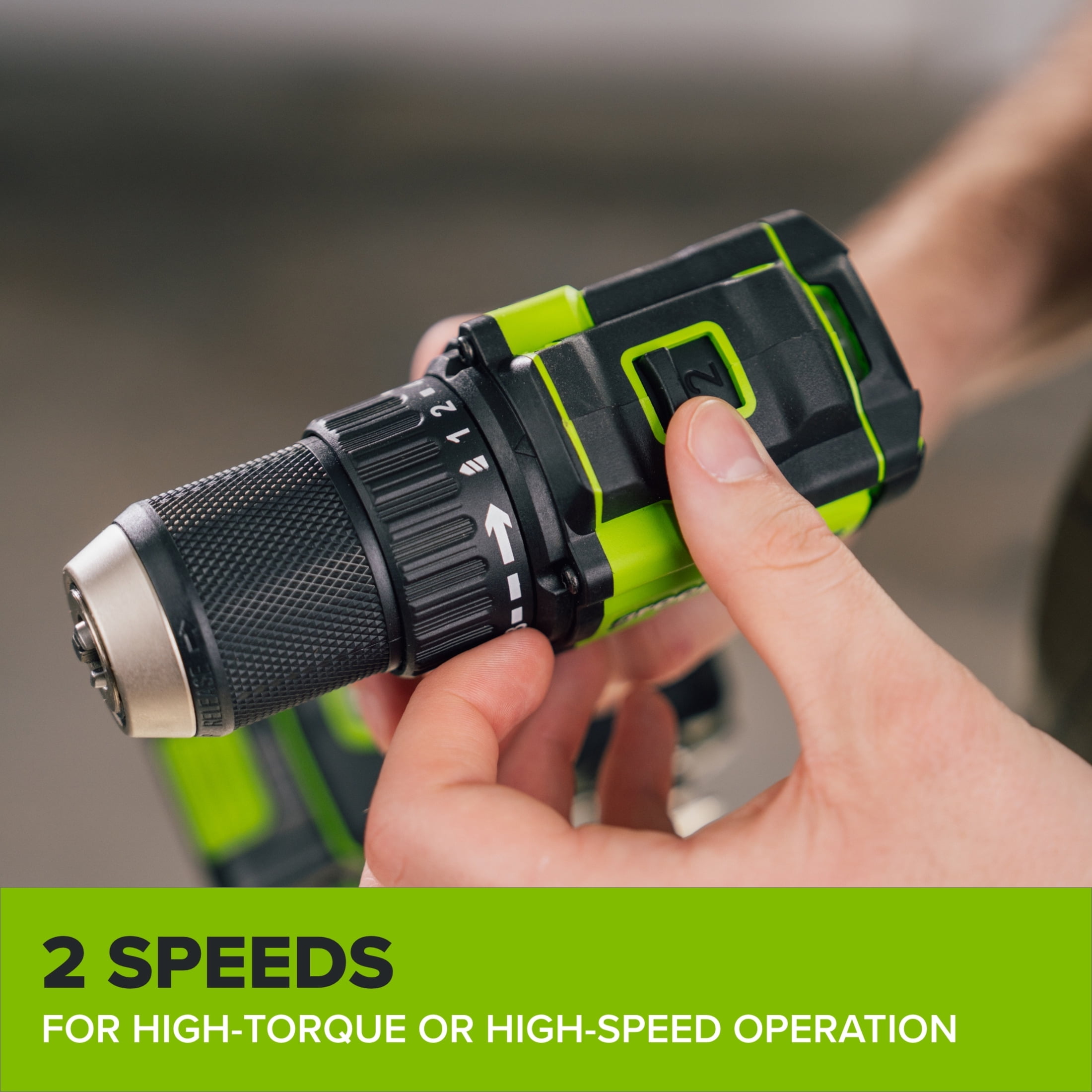 Greenworks PowerAll 24V Brushless Cordless Drill Driver with 2 Ah Battery (Green, 1/2 in) 69nzi