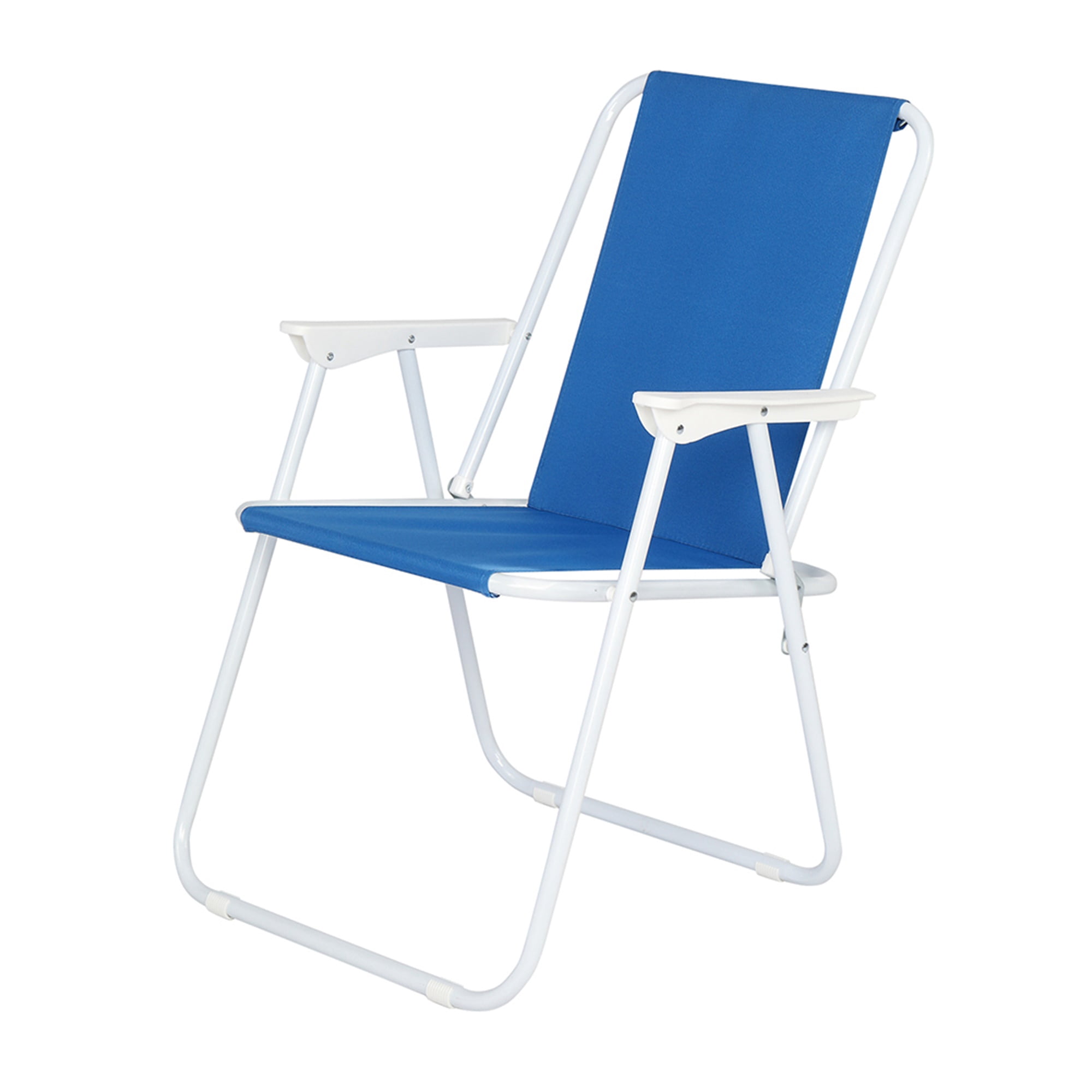 GVN Folding Beach Sand Chair, Portable Reclining Outdoor Seat with Oxford Cloth and Iron Frame (Dark Blue, 1 Pack) cckd8