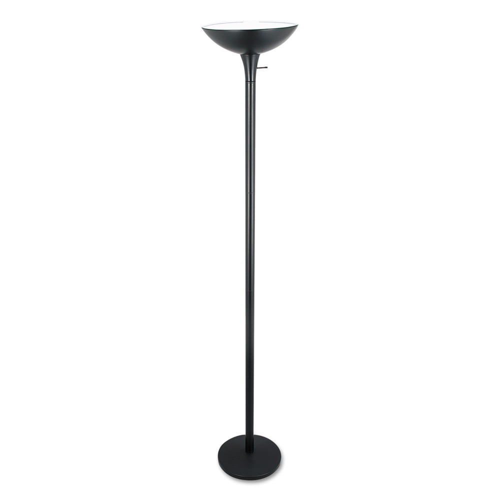 Alera Torchier Floor Lamp, Metal Standing Light for Living Room and Office (Matte Black, 72 in) 5tsqo