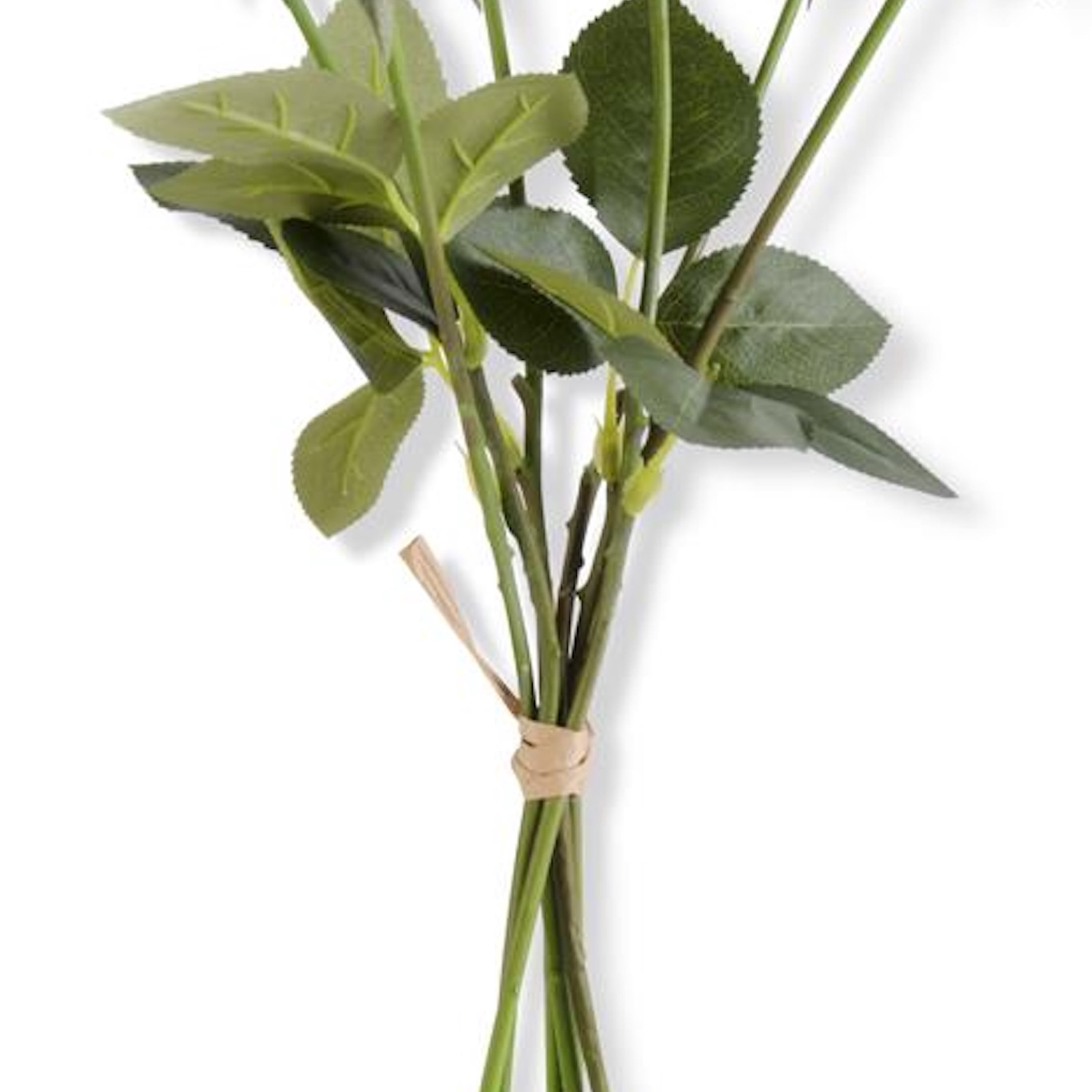 K&K Interiors Real Touch Full Bloom Artificial Rose Flower Bouquet (White, 17 in, 6 Stem Bundle) i30ns