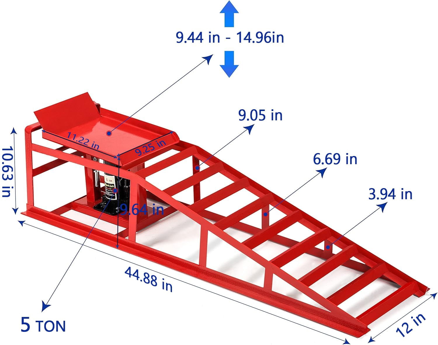 Lafati Hydraulic Car Ramps Heavy-Duty Vehicle Lift Set (Red, 10000 lb) ughmu