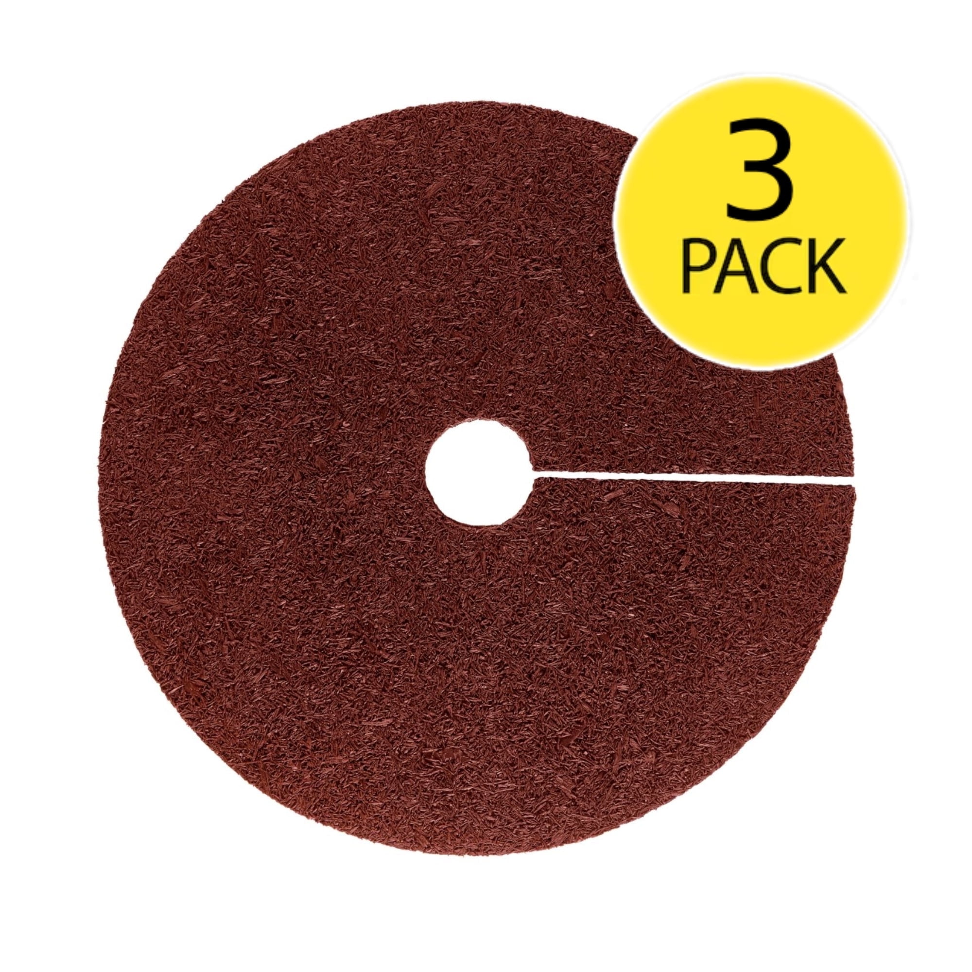 GroundSmart Rubber Mulch Tree Ring, Weed Prevention Landscape Edging (Red, 24 in, 3 Pack) gadsd