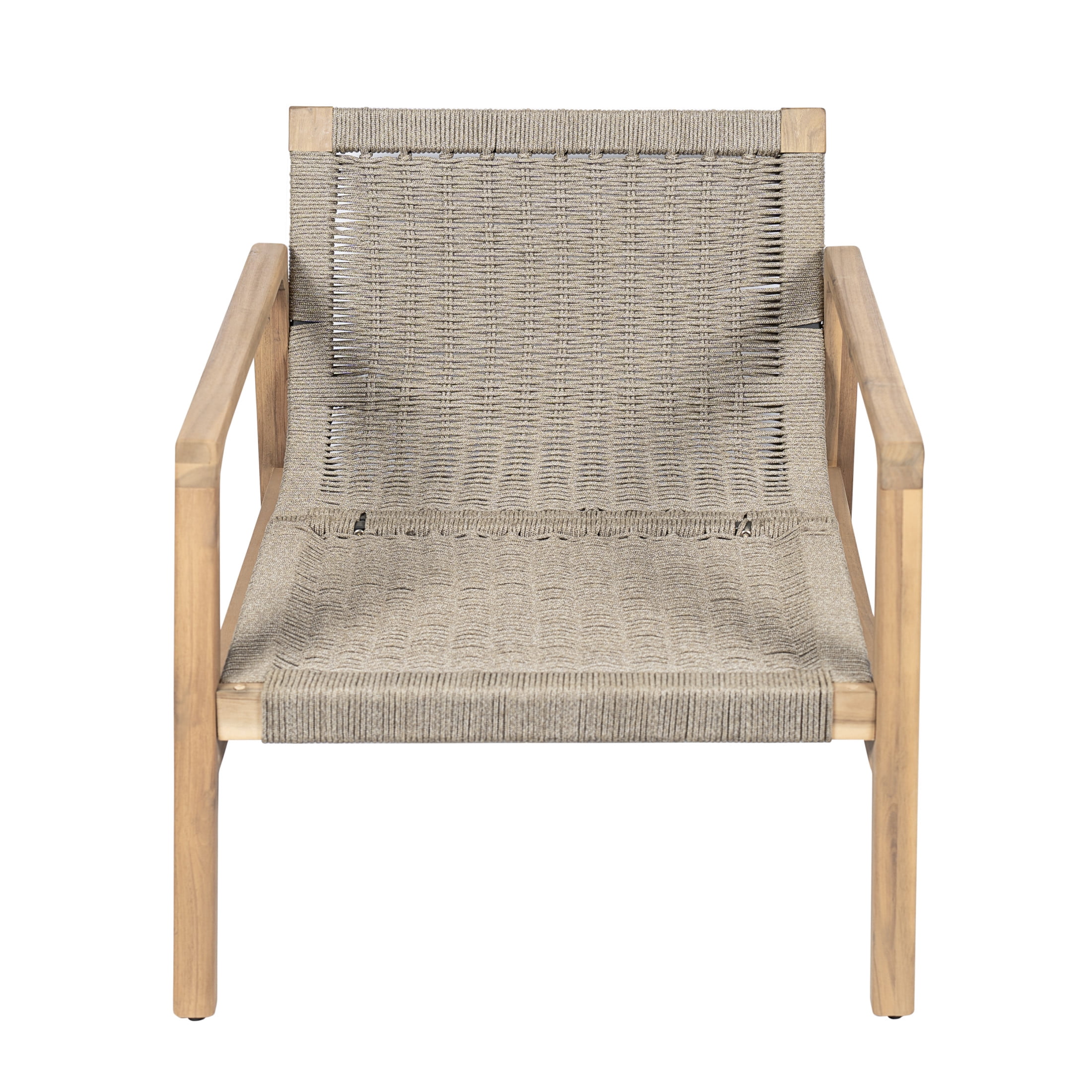 Christopher Knight Home Rustic Outdoor Acacia Wood Club Chair with Curved Rope Back (White, 31.89 in D x 27.17 in W x 27.17 in H) o25g5