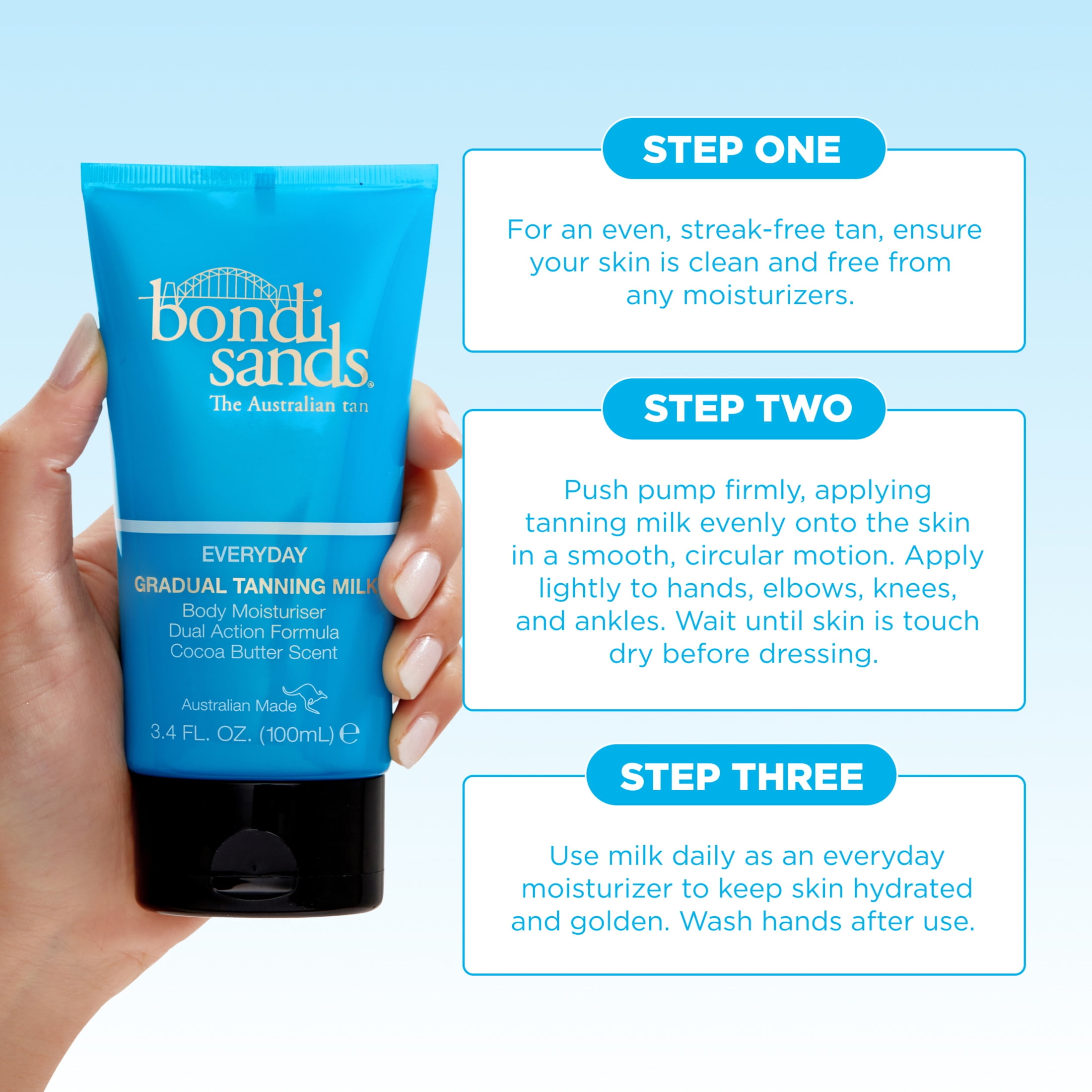 Bondi Sands Everyday Gradual Self Tanning Milk Lotion, Hydrating Body Moisturizer with Cocoa Butter (5.07 fl oz) 4zhj2