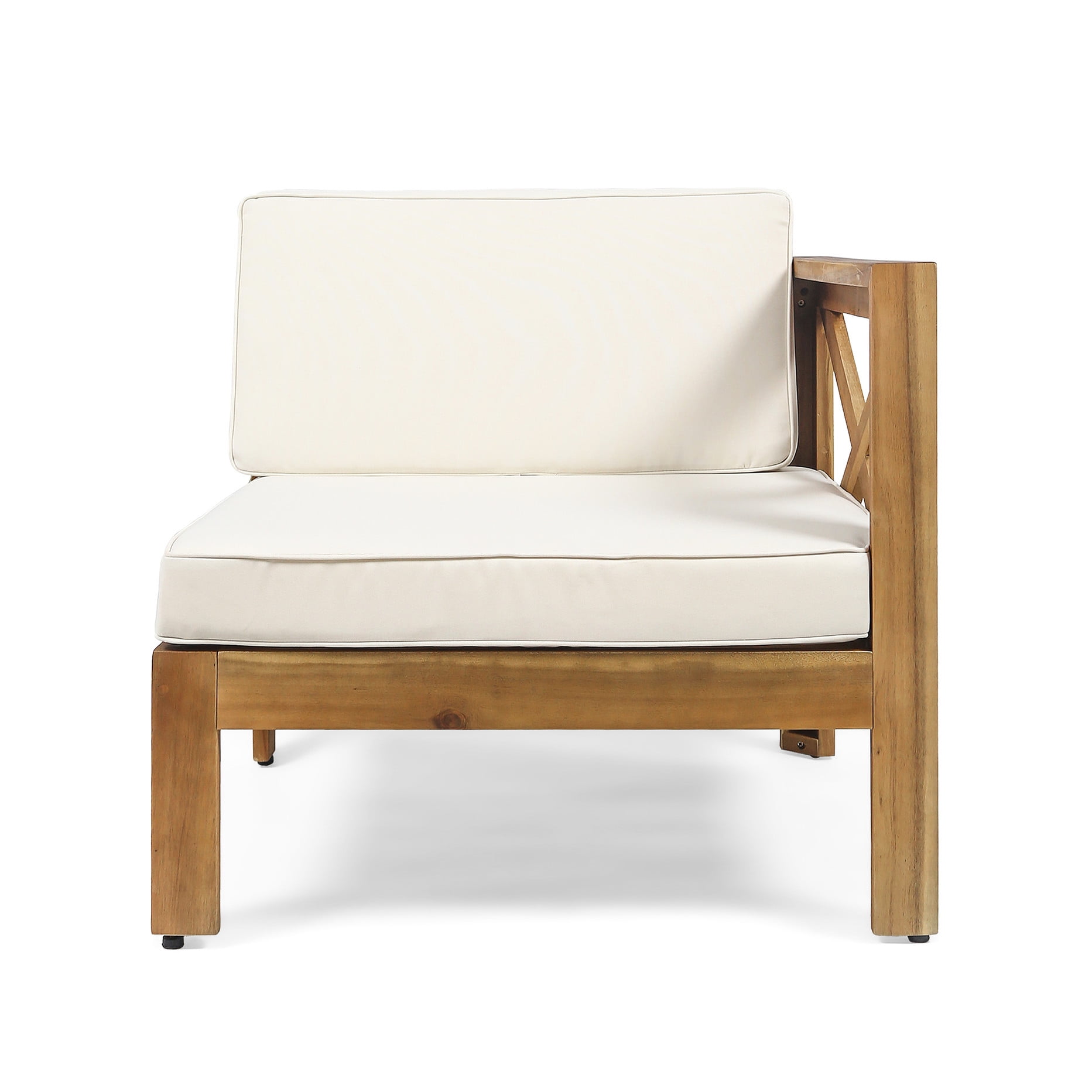 BalconyBliss L-Shape Outdoor Sofa and Coffee Table Set (Beige, 3-Seater) rugut