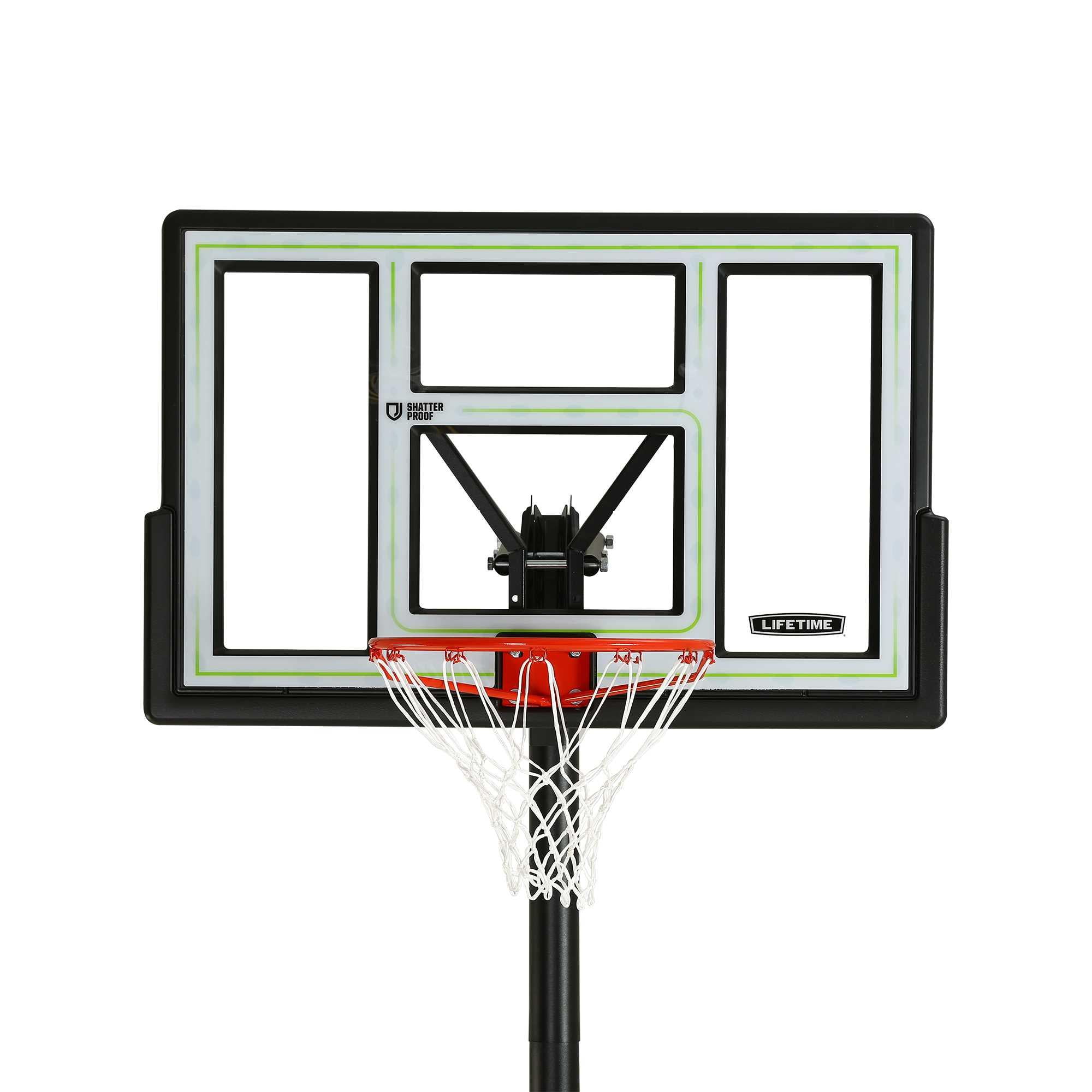 Lifetime 46-Inch Shatterproof Portable Basketball Hoop with Quick Adjust and Classic Rim (Black, 8 to 10 ft) wjpwm