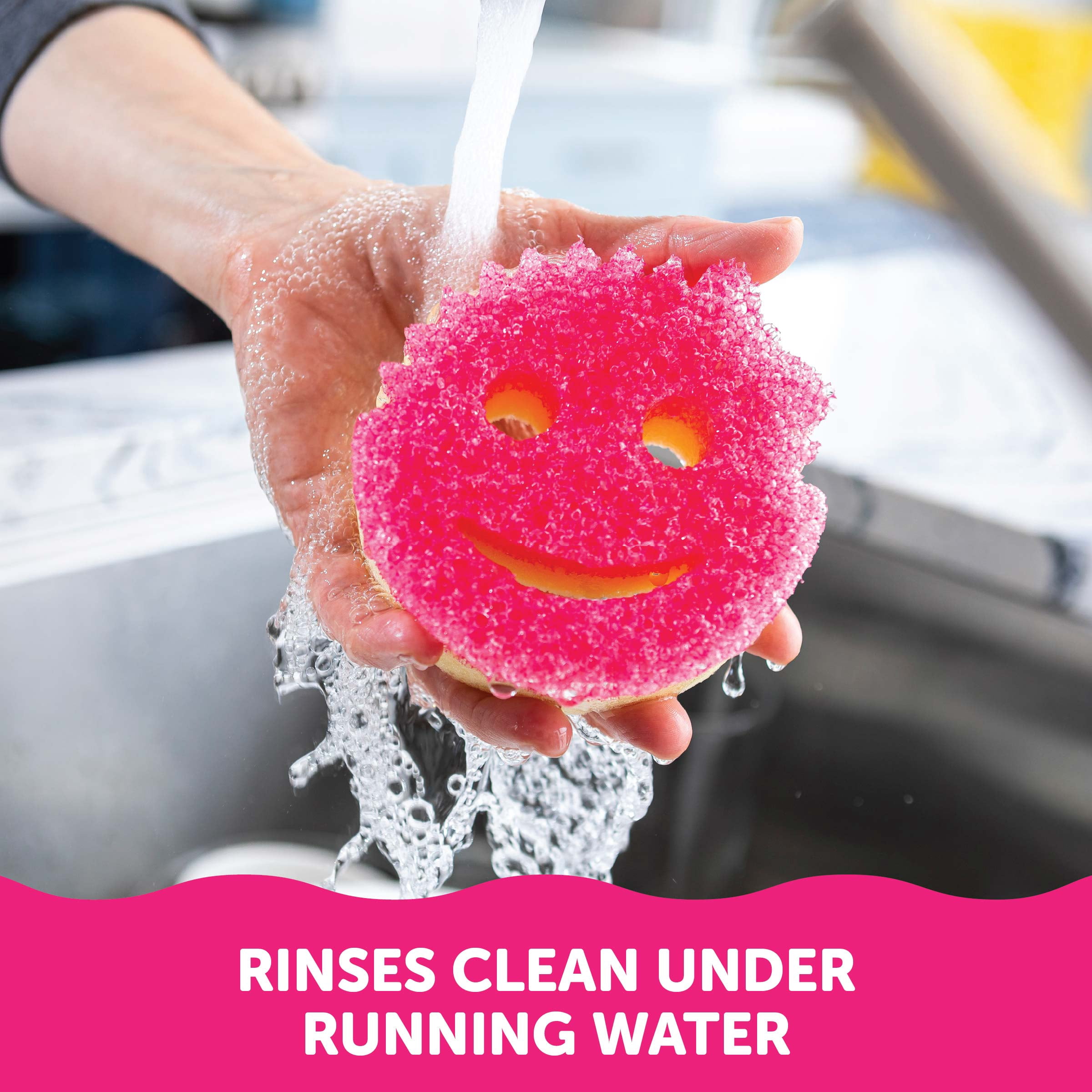 Scrub Daddy Scrub Mommy Dual-Sided Scratch-Free Cleaning Sponge (Pink, 1-Pack) m9qrx