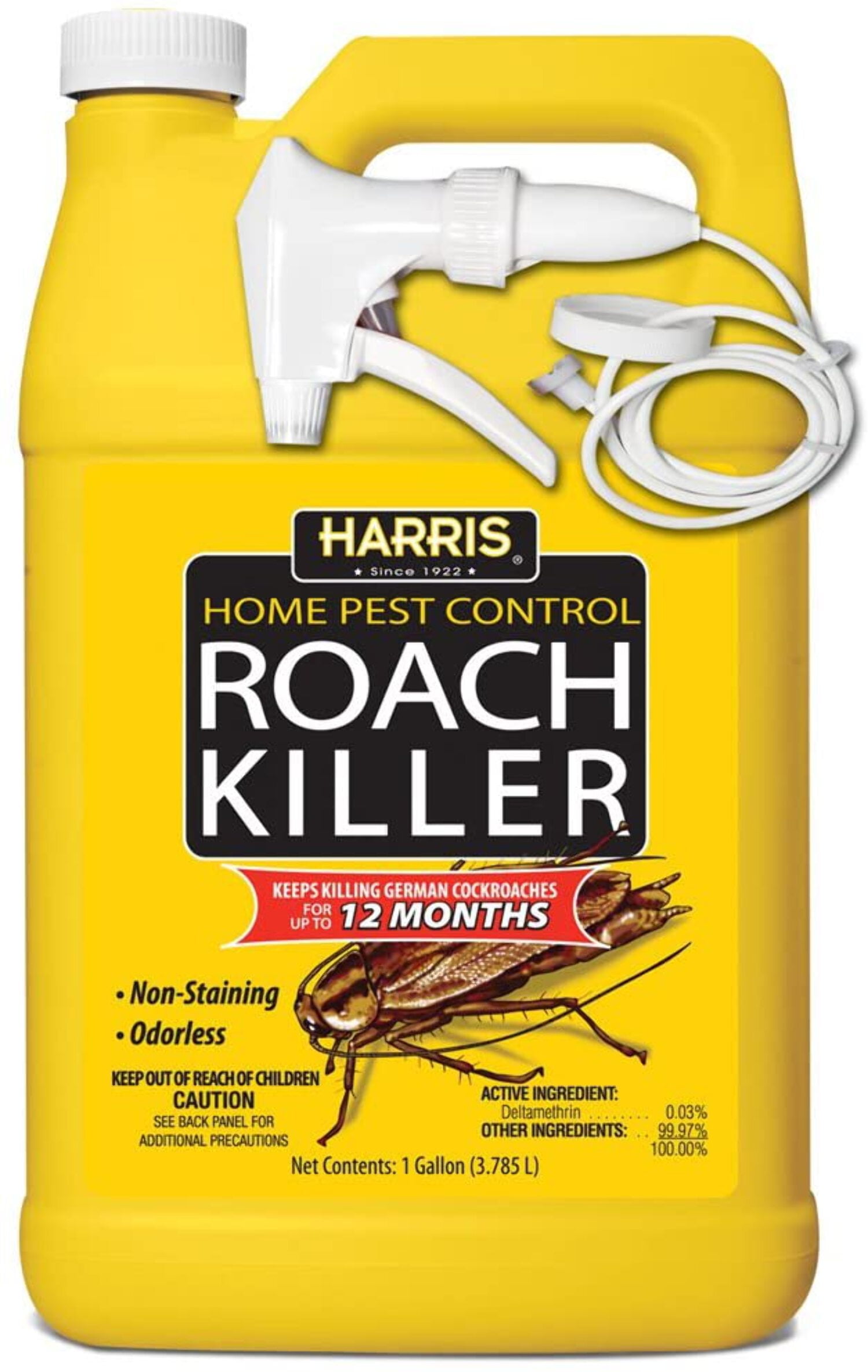 Harris Home Pest Control Roach Killer Liquid (Odorless, Indoor and Outdoor Use, 128 fl oz) ommxf