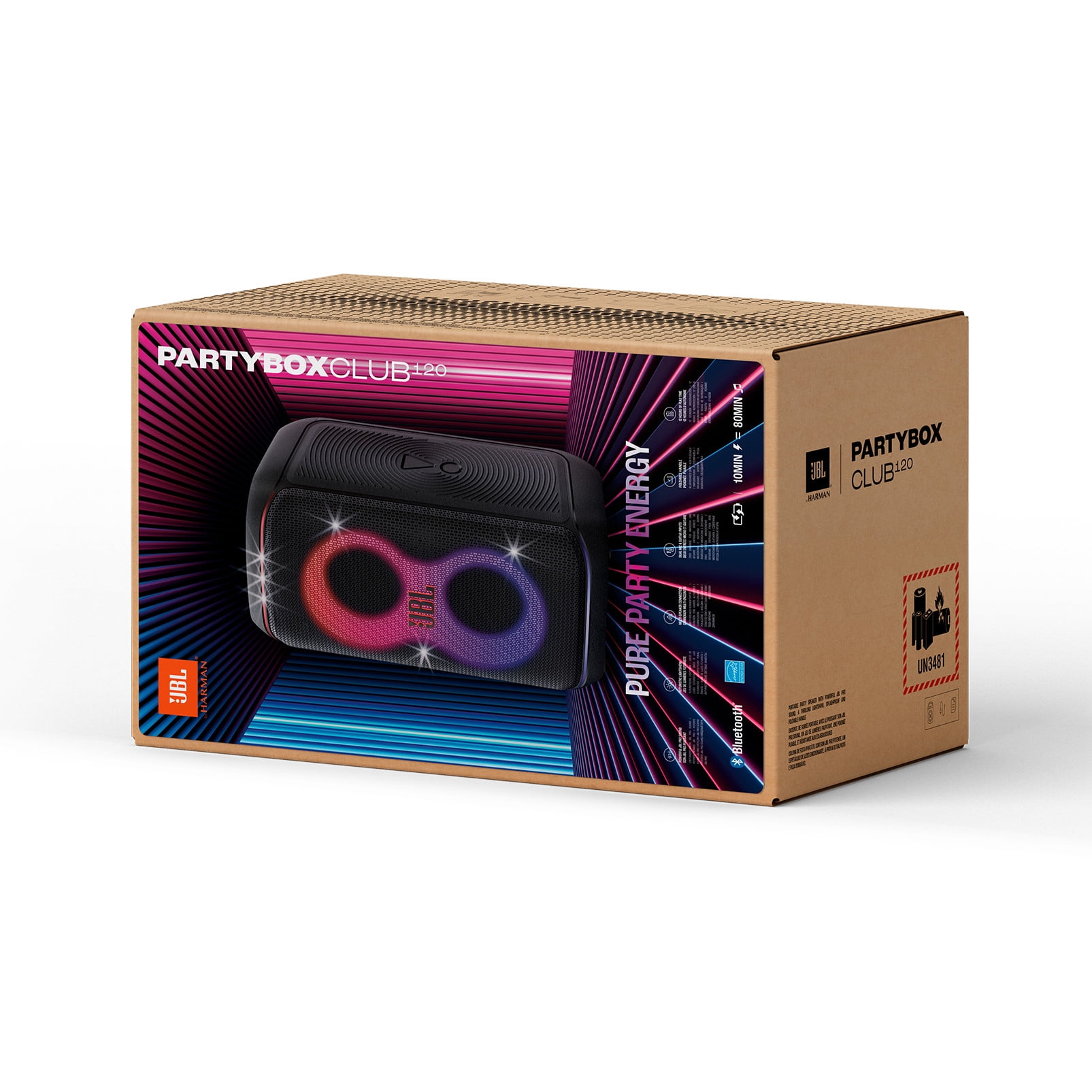JBL PartyBox Club 120 Portable Bluetooth Speaker with Pro Sound and Dynamic Lightshow (Black) rszvf