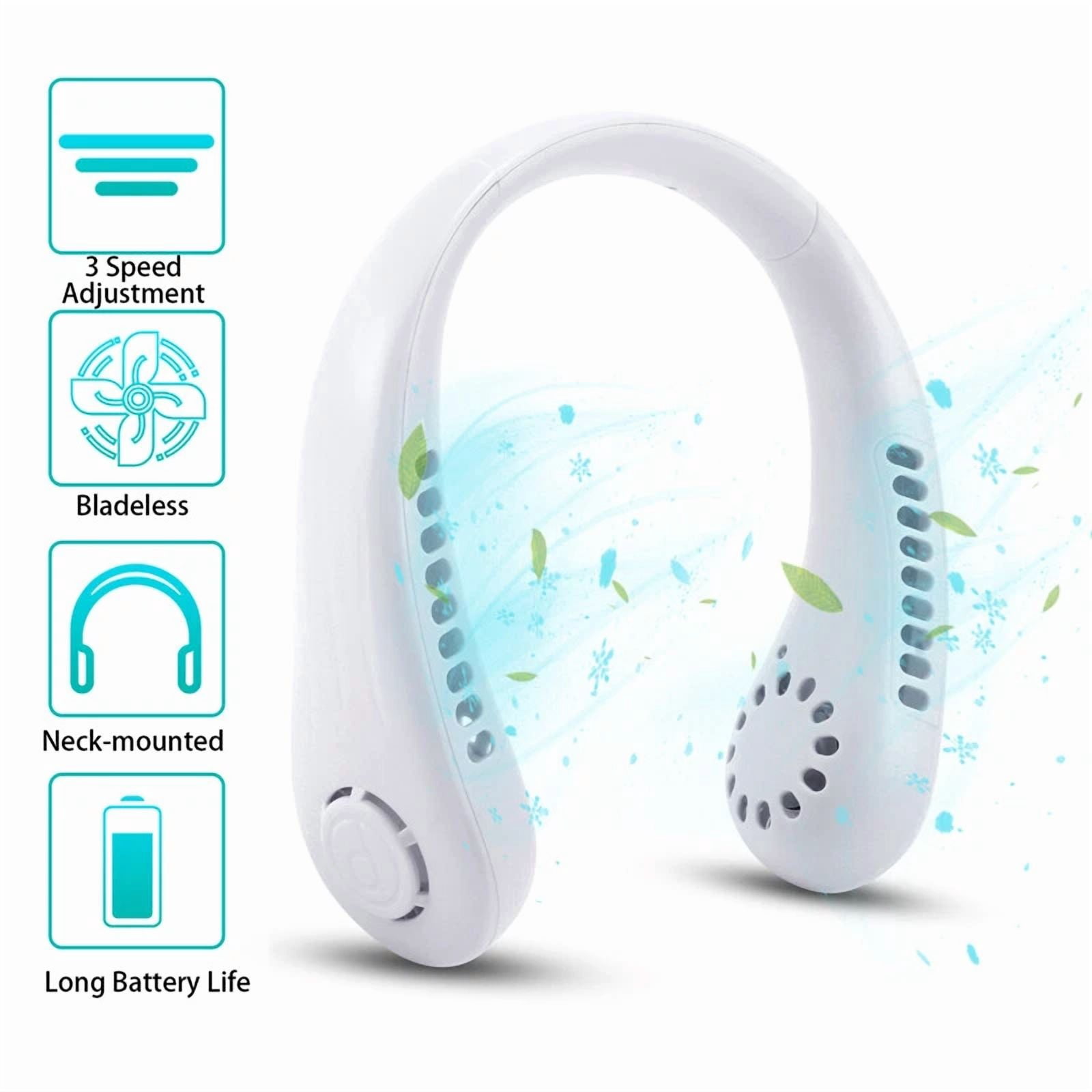VAULT Portable Neck Fan Rechargeable Hands-Free Personal Cooling Device (1000 mAh) 3pv3h