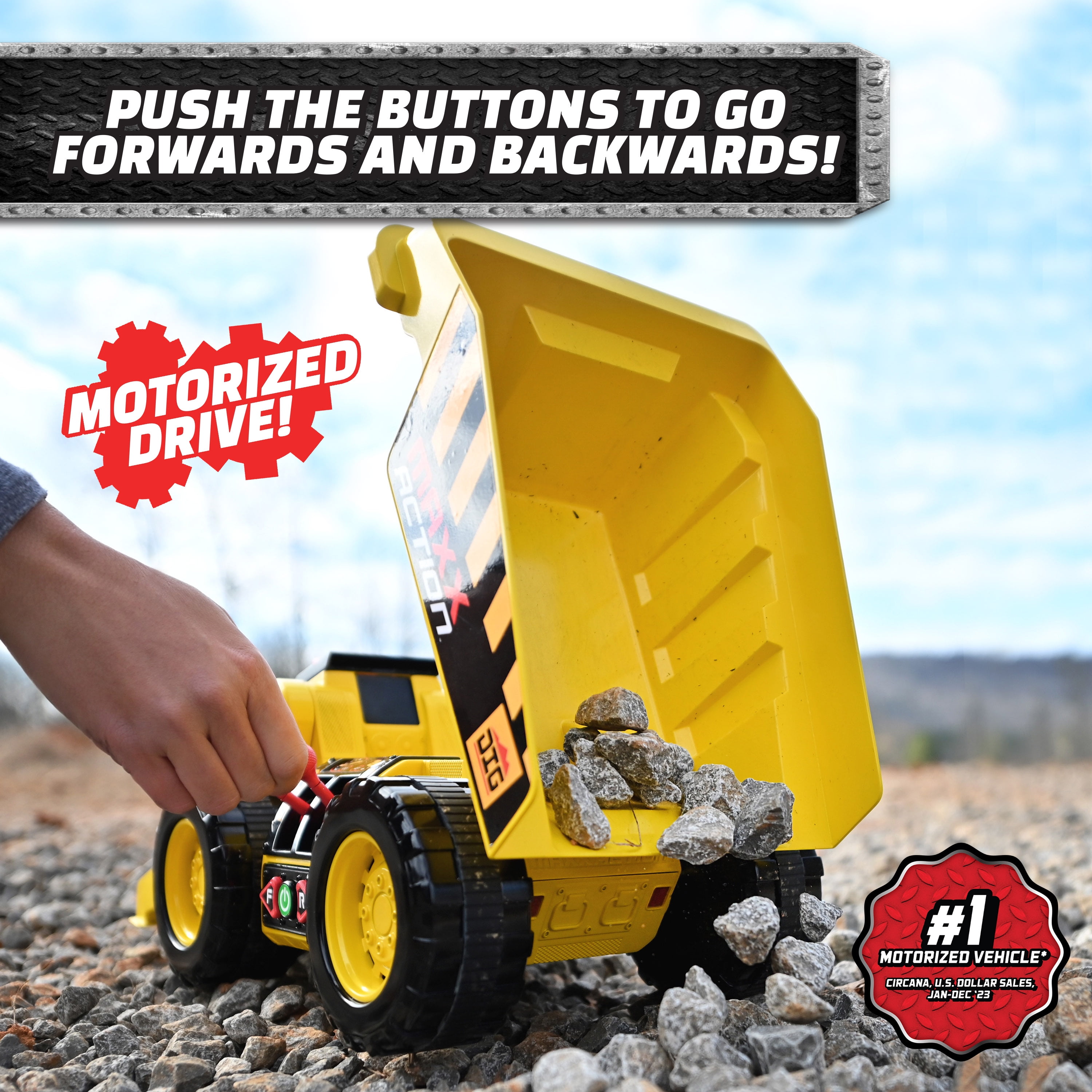 Maxx Action Motorized 2-in-1 Dig Rig Construction Truck with Lights and Sounds (18 in) ngemg