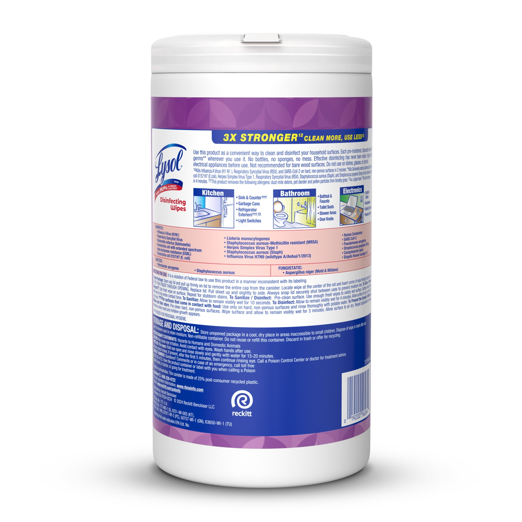 Lysol Multi-Surface Disinfectant Cleaning Wipes, Lavender & Cotton Blossom Scent (80 Count) 0hd51