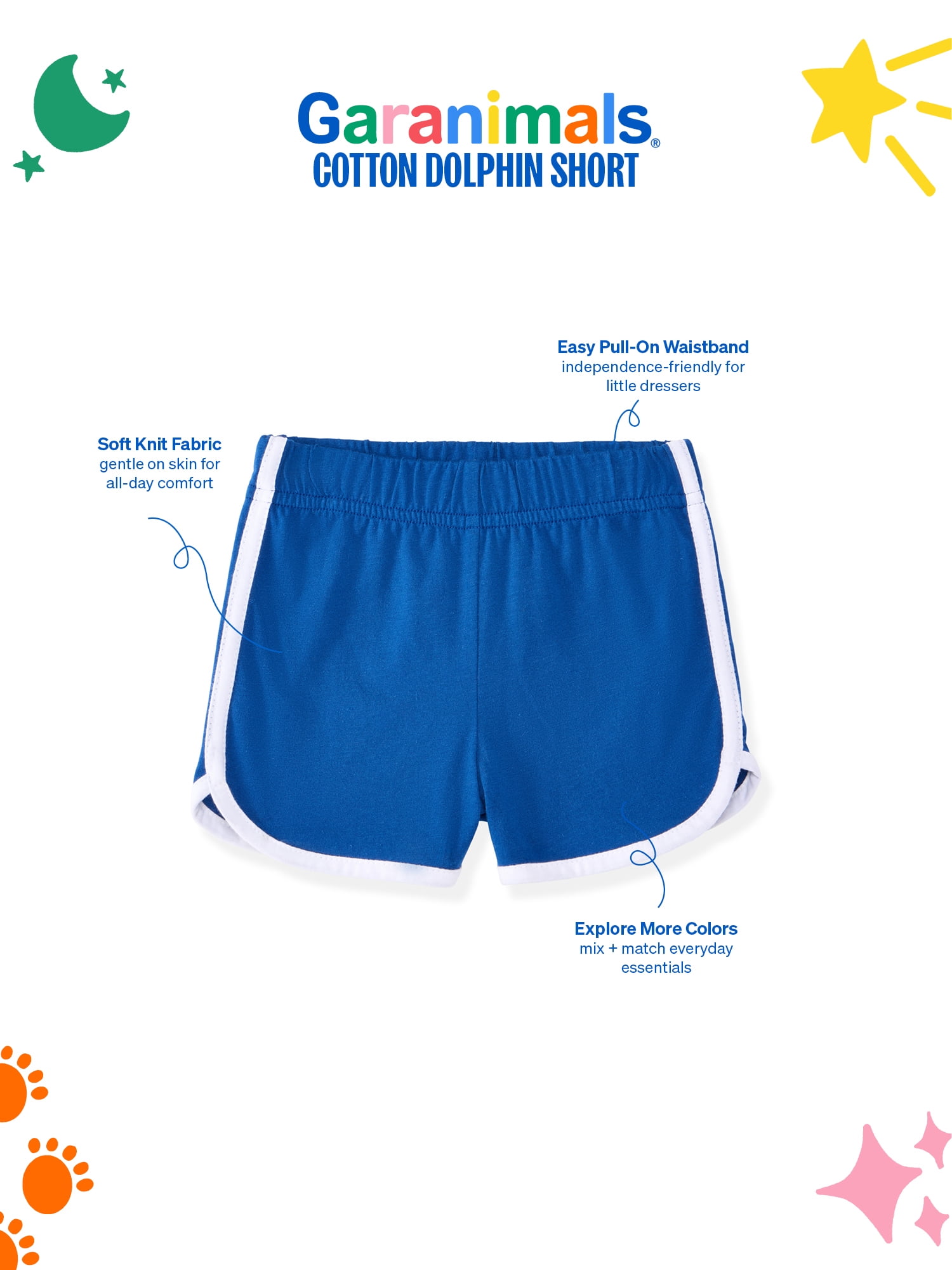 Garanimals Baby & Toddler Girl Cotton Pull-On Dolphin Shorts (Blue, 6T) eb6gc