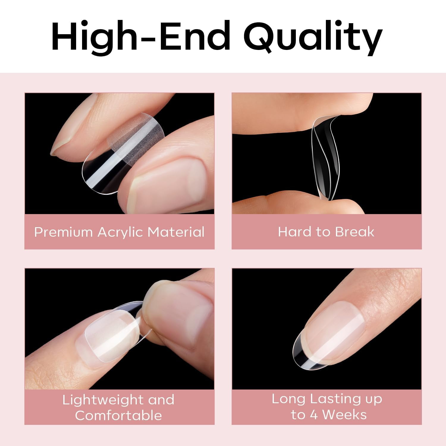 Modelones Extra Short Oval Round Nail Tips (Clear, 510 Pcs) fm1pe